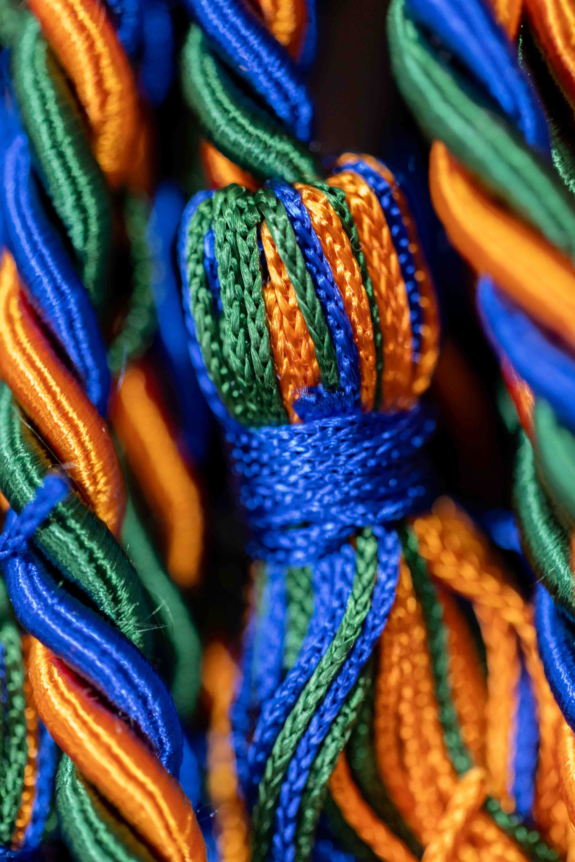 EMERALD, ORANGE, ROYAL BLUE GRADUATION CORD, HONOR CORD