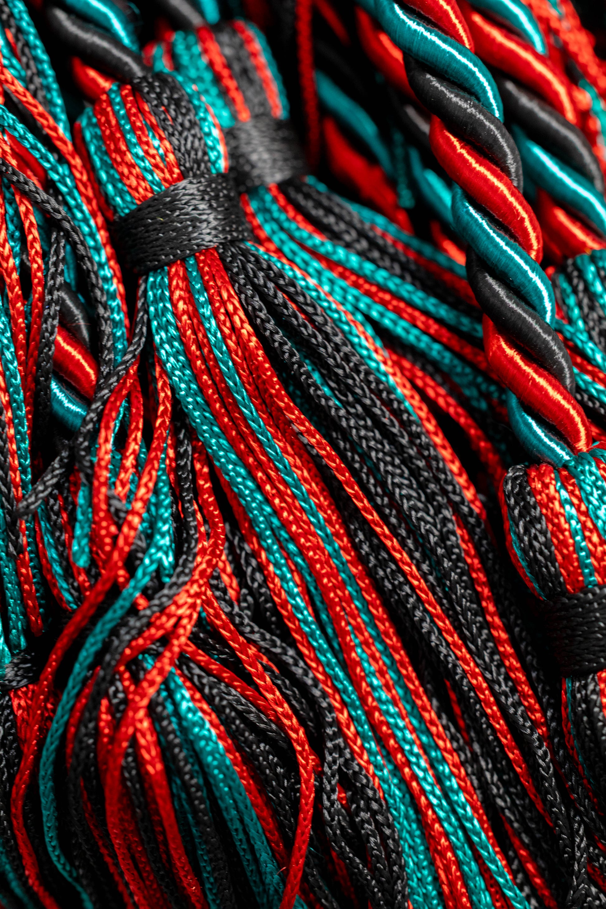 Black, Red, Teal Graduation cord, Honor Cord