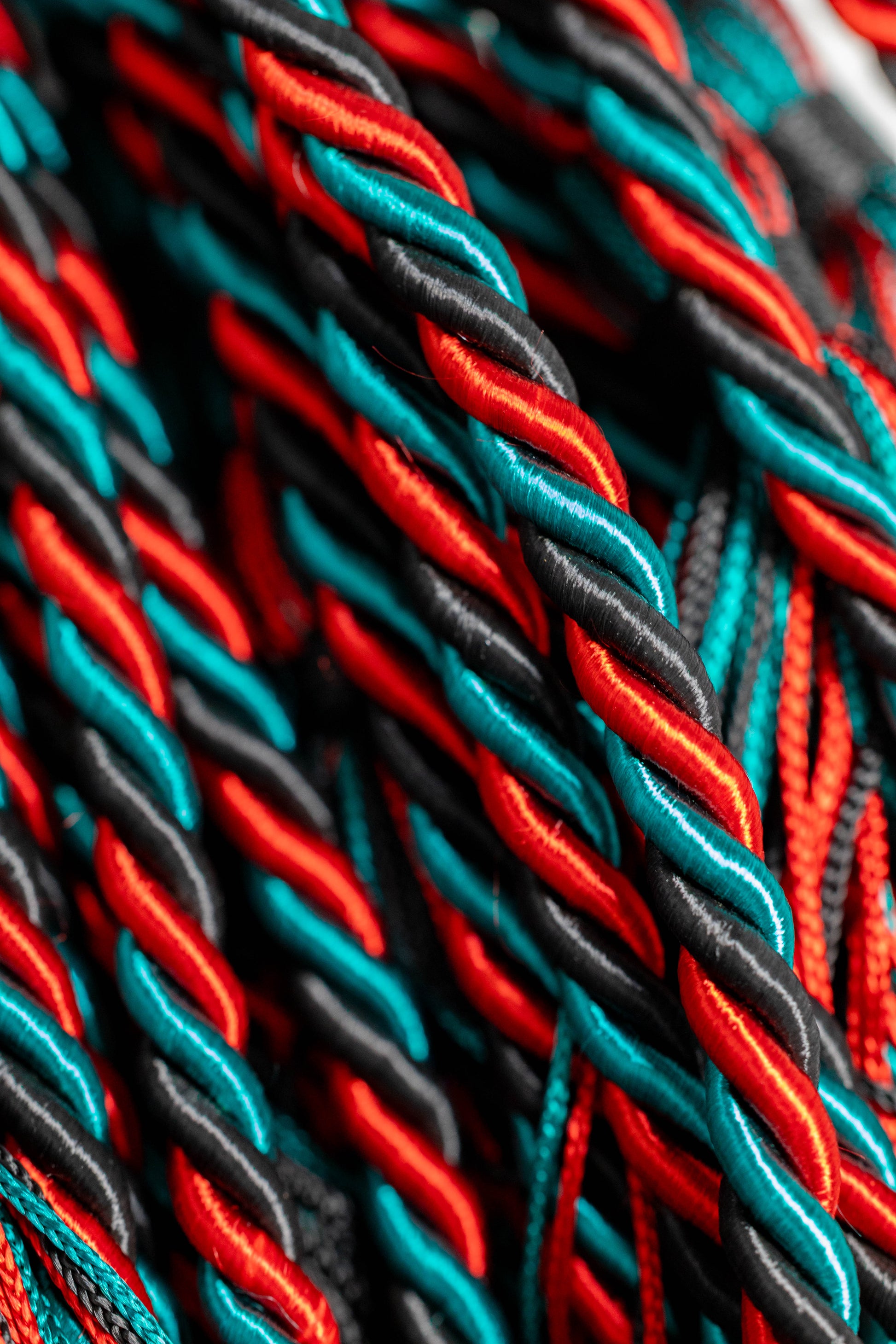 Black, Red, Teal Graduation cord, Honor Cord
