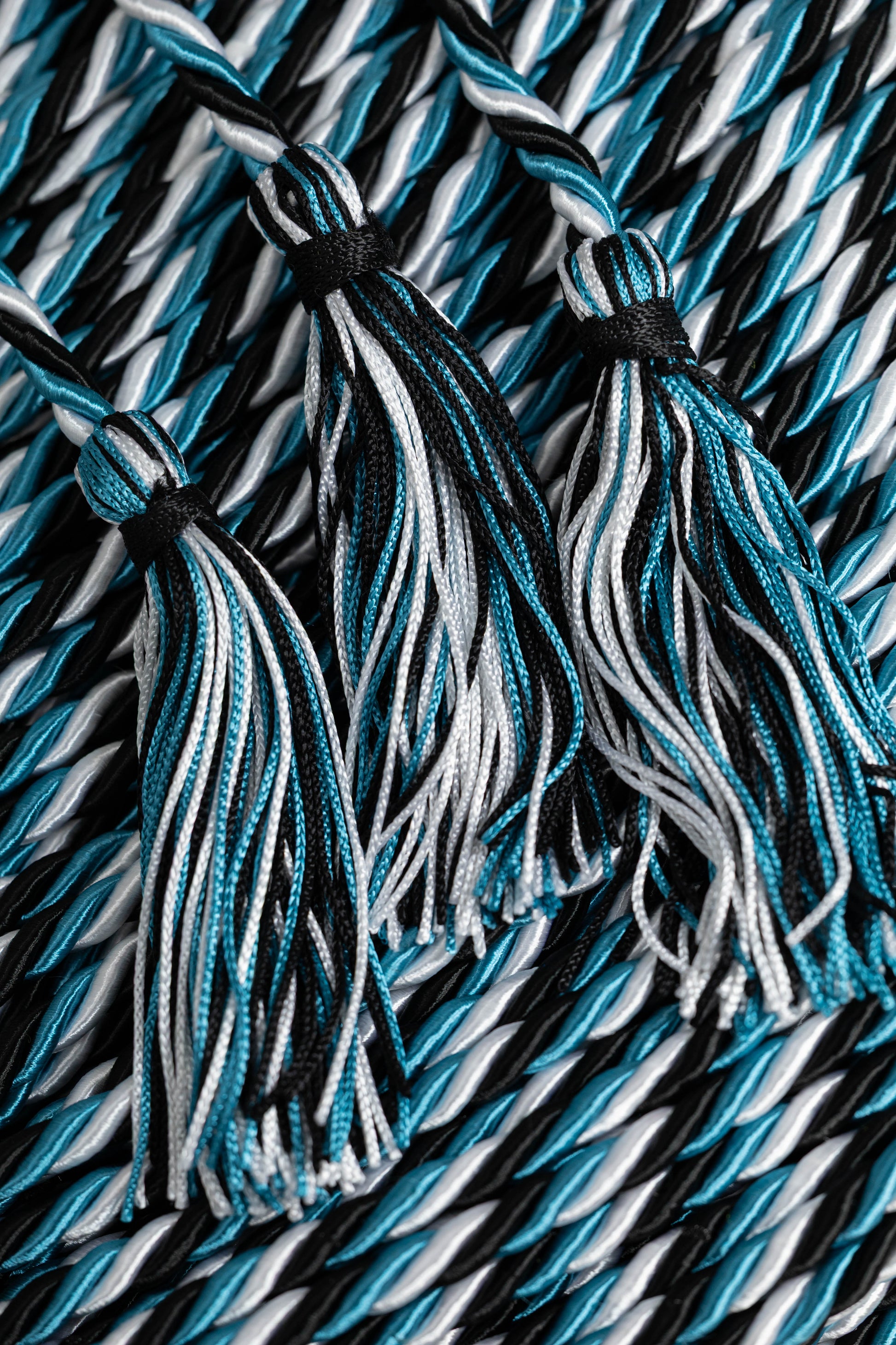 Black, Turquoise, White Graduation Honor Cord
