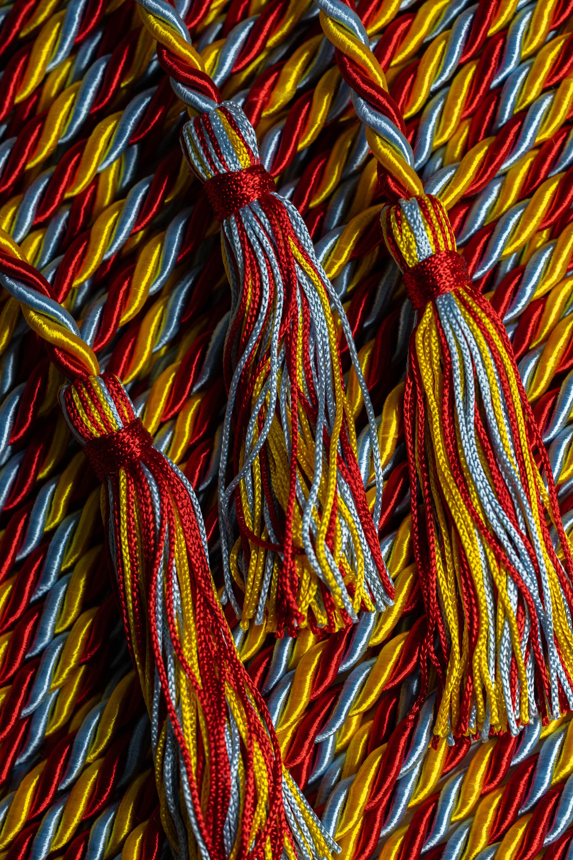 Gold, Light Blue, Red Graduation Honor Cord