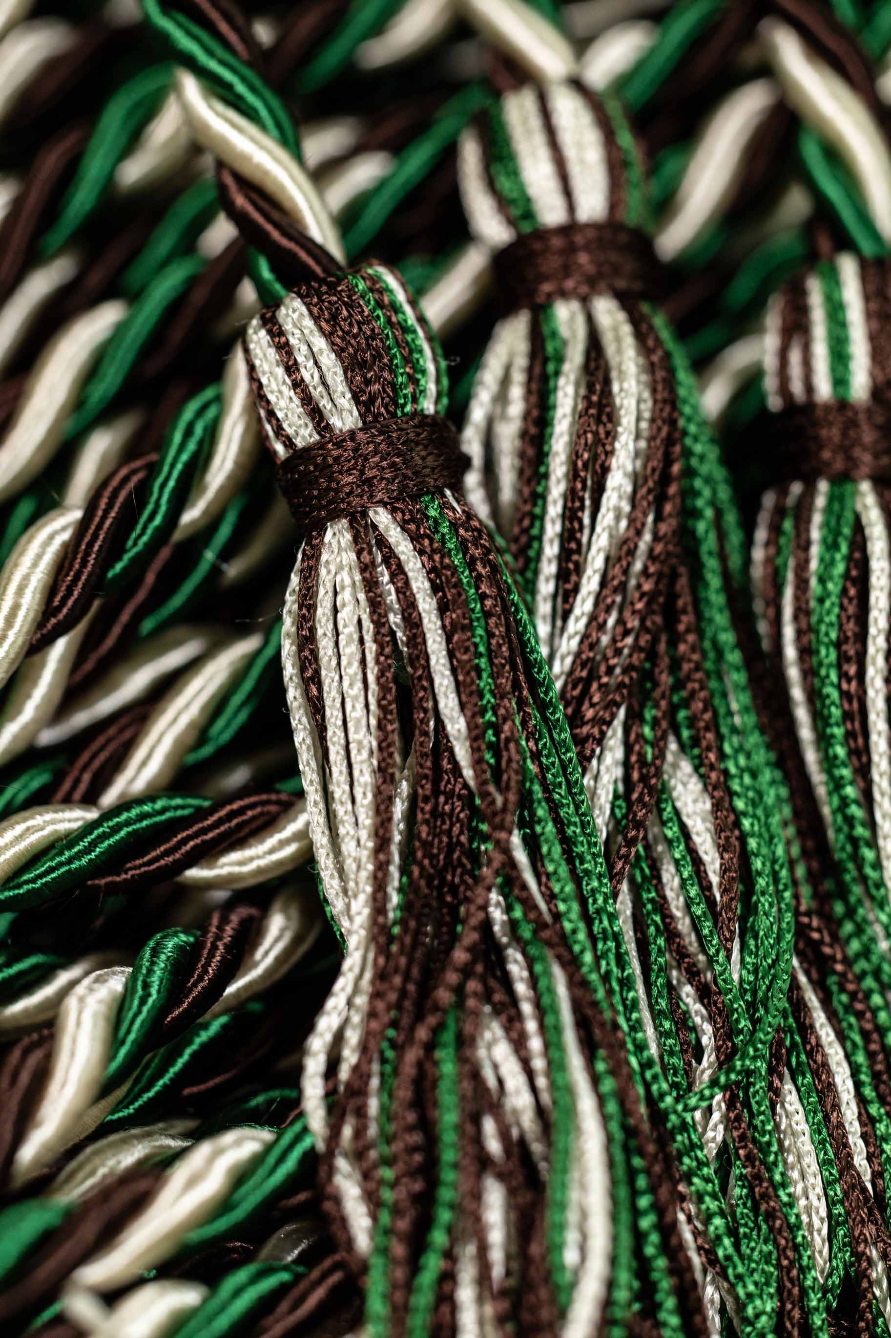 BROWN, IVORY (CREAM), GREEN Graduation Honor Cord