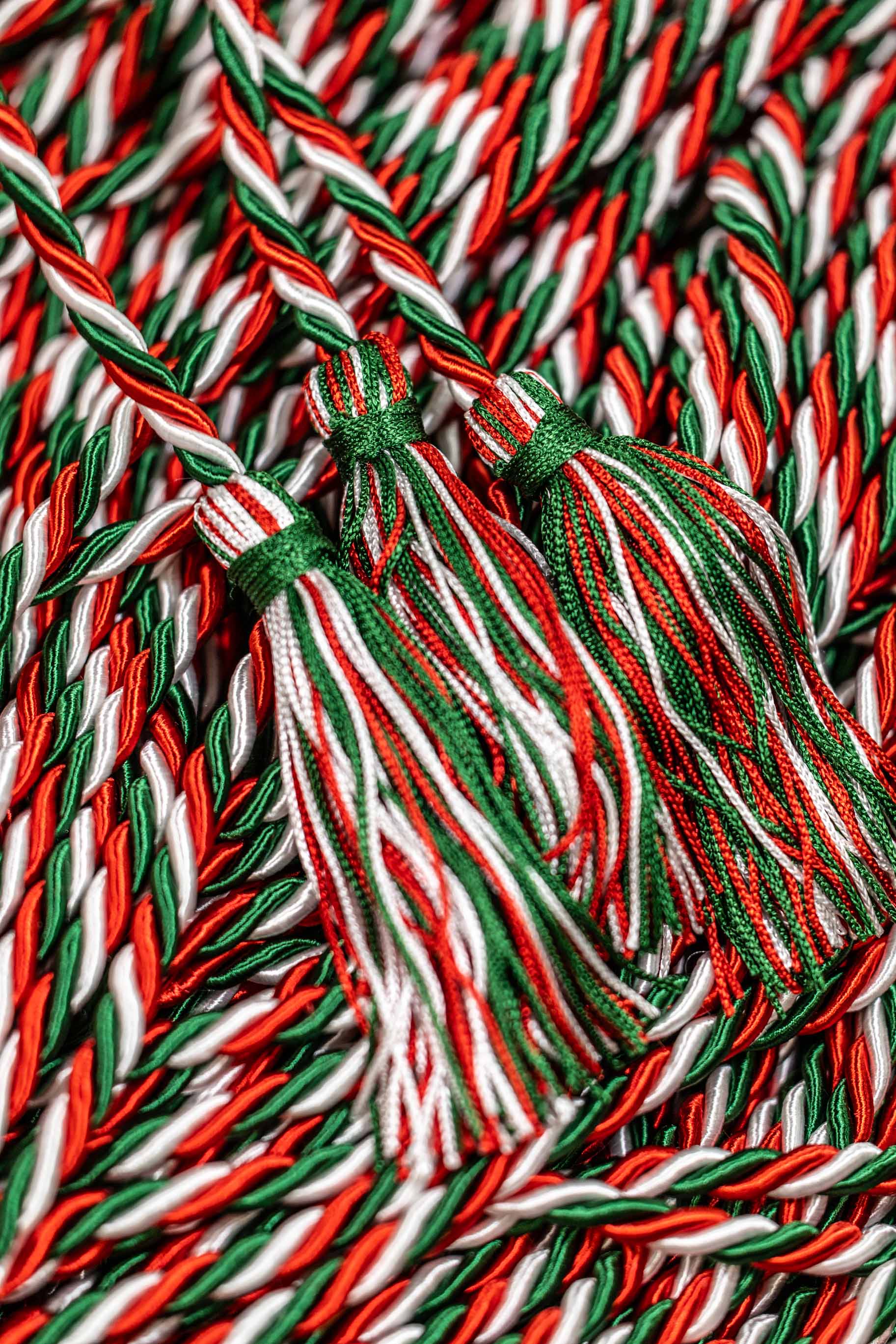 Green, Red, White Graduation Honor Cord