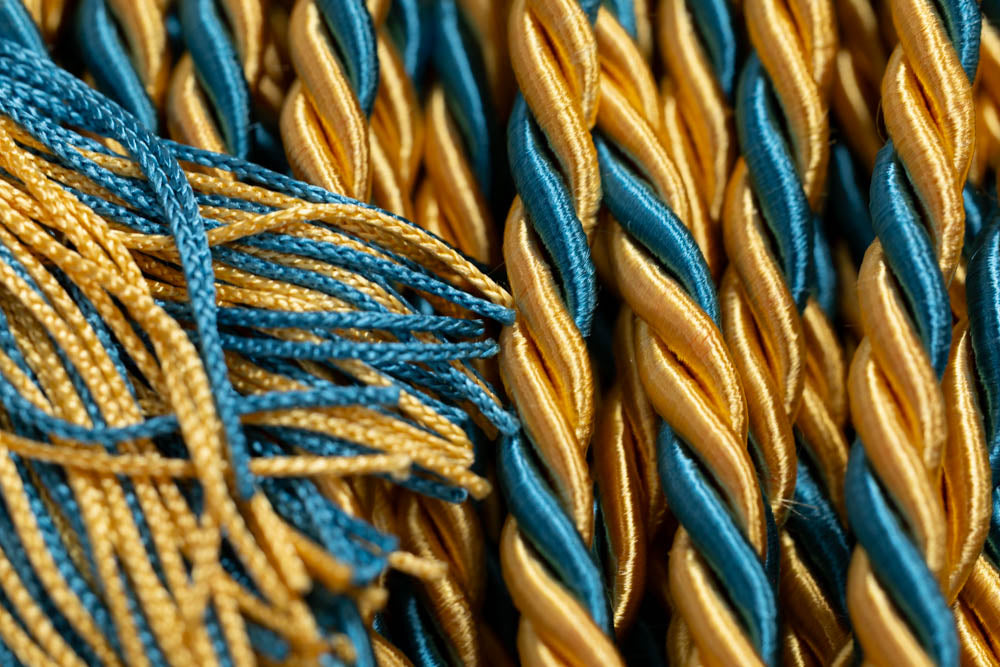 Apricot, Apricot, Ming Blue Graduation Cord Honor Cords