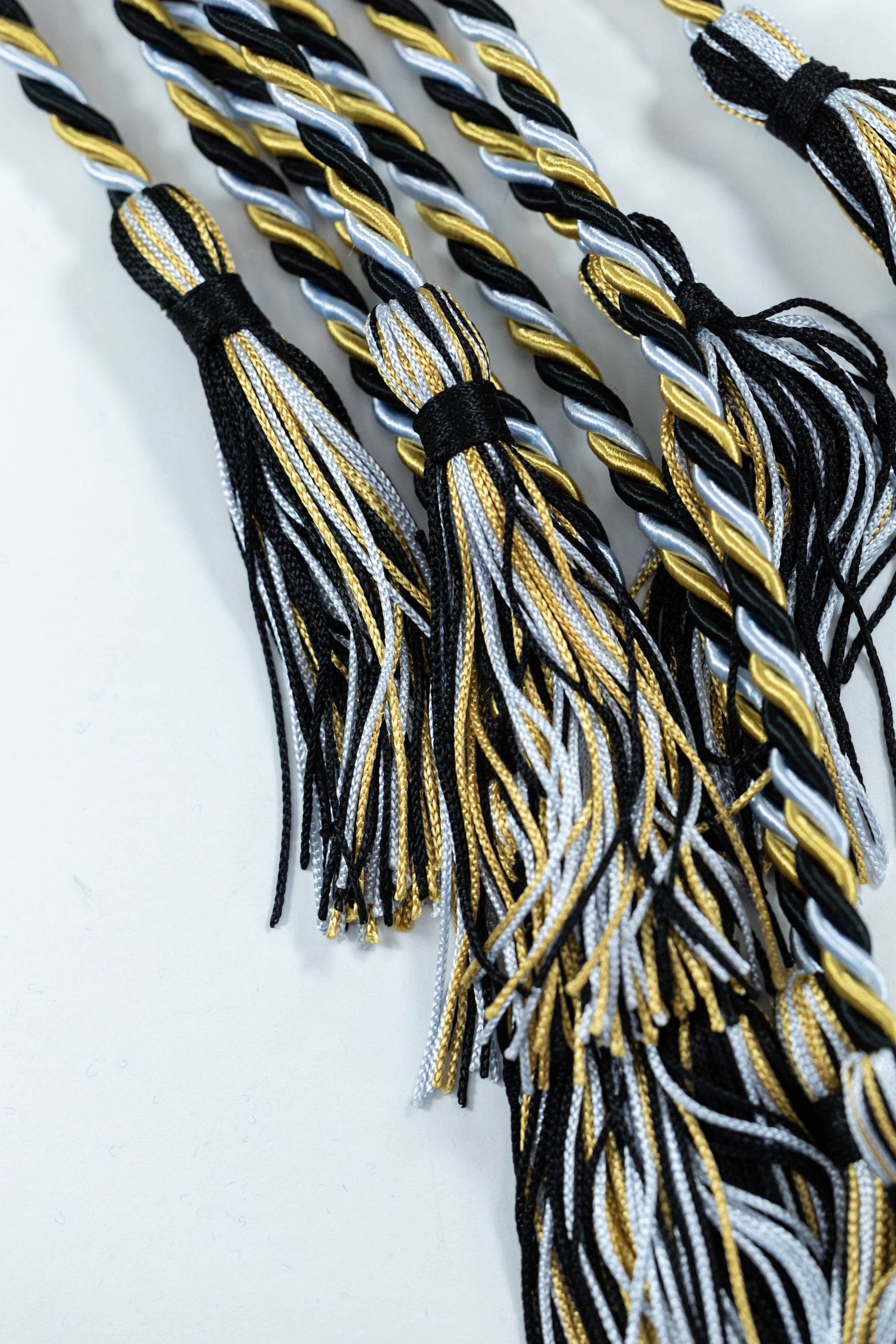 Antique Gold, Black, Light Blue Graduation cord, Honor Cord
