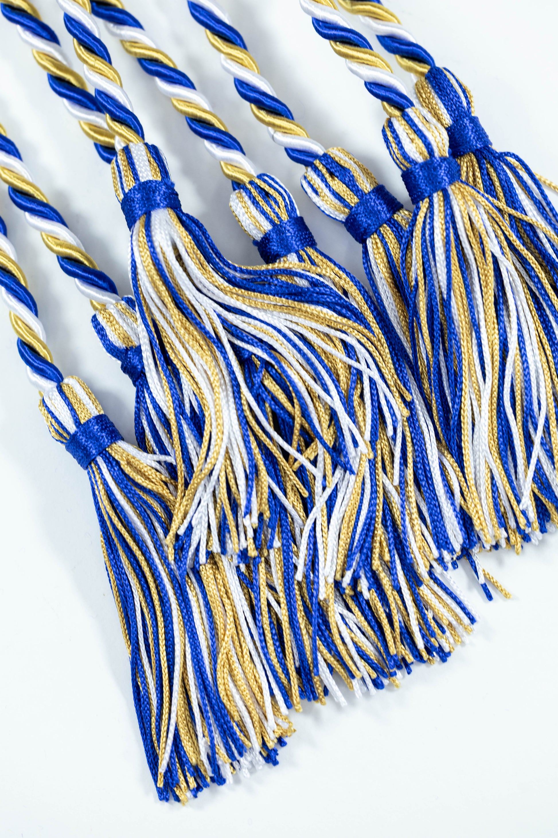 ANTIQUE GOLD, ROYAL BLUE, WHITE GRADUATION CORD, HONOR CORD