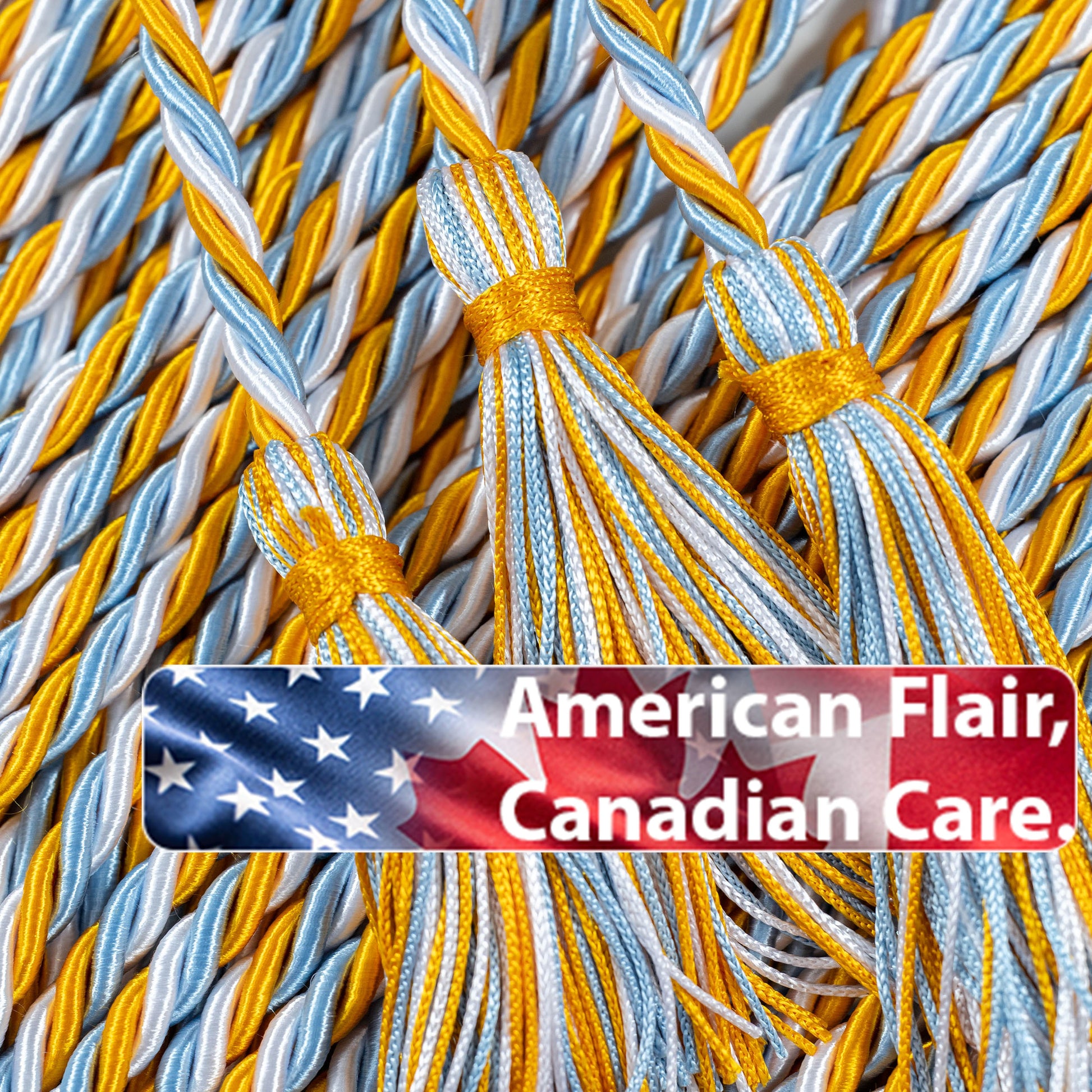 Apricot, Light Blue, White Graduation Honor cord