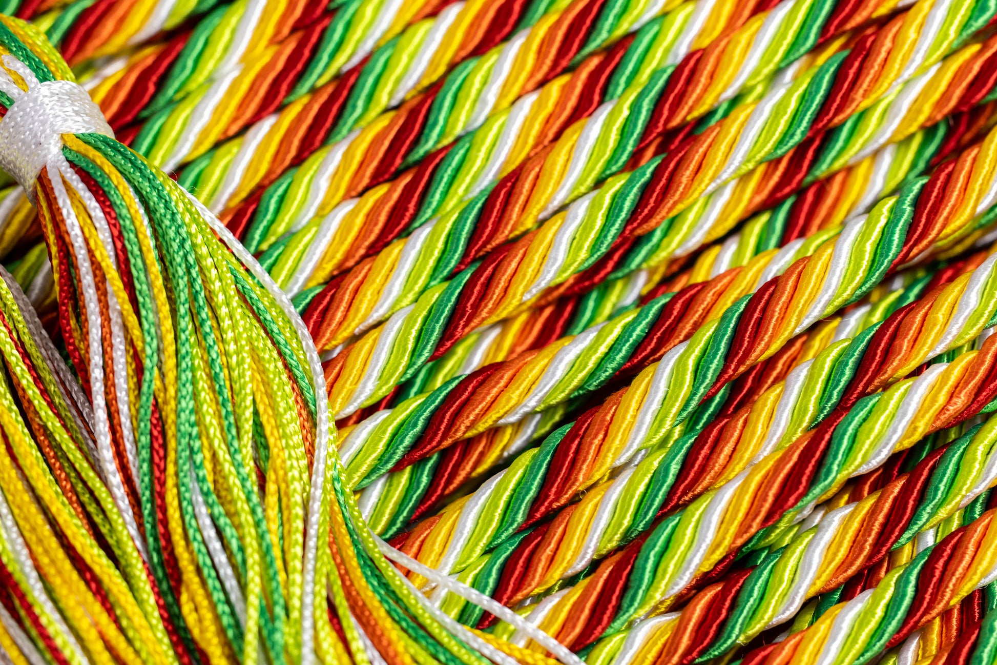Autism Pride - Emerald, Lime, White, Gold, Orange, Red Graduation Honor Cord