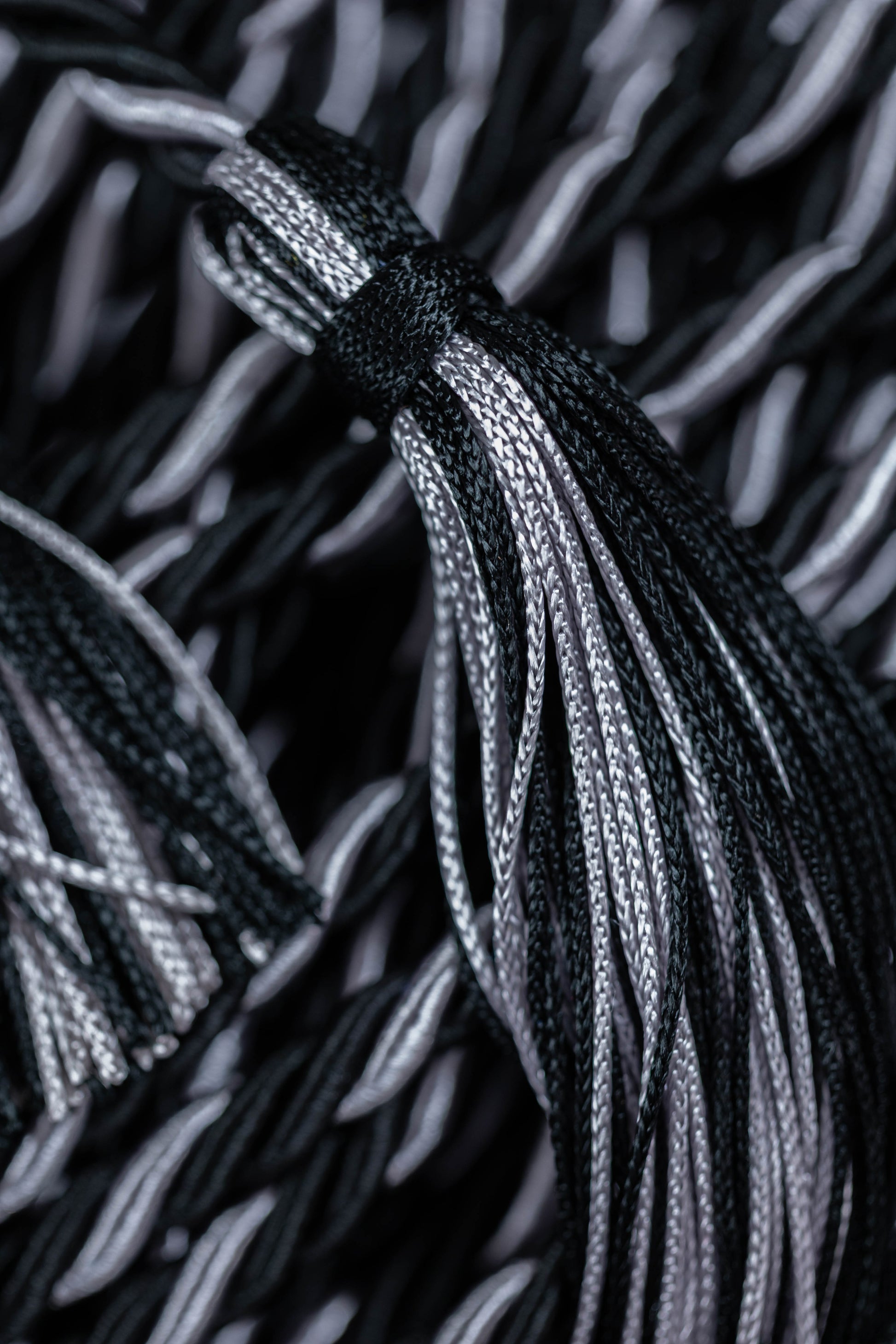 BLACK, BLACK, SILVER GRADUATION CORD, HONOR CORD
