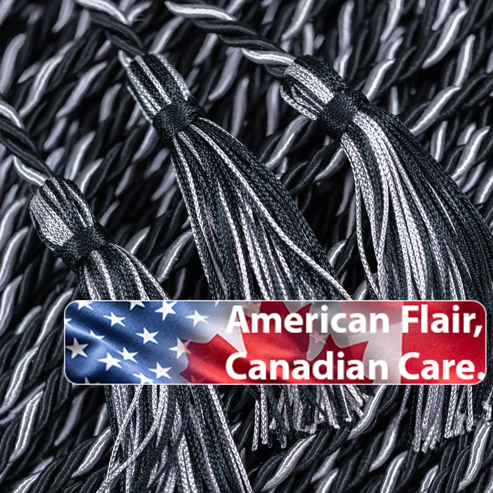 BLACK, BLACK, SILVER GRADUATION CORD, HONOR CORD