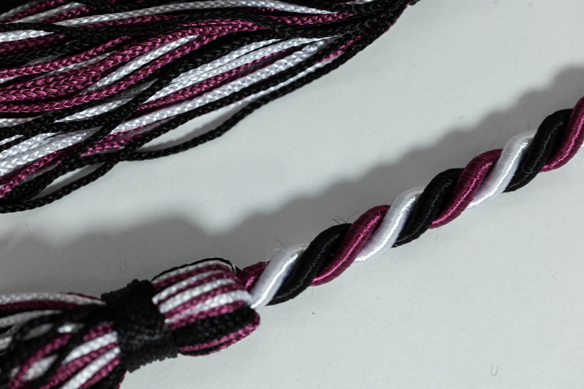 BLACK, BURGUNDY, WHITE GRADUATION CORD, HONOR CORD