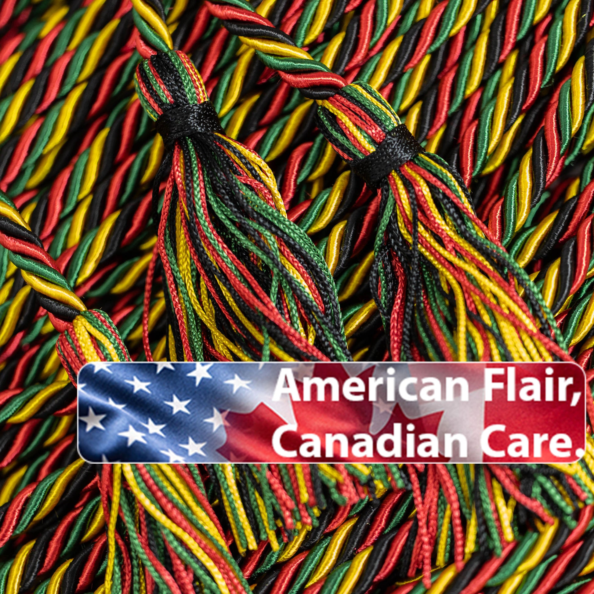 Kente Overcomer Color - Black, Gold, Green, Red Kente Graduation cord, Honor Cord, Twisted Cord