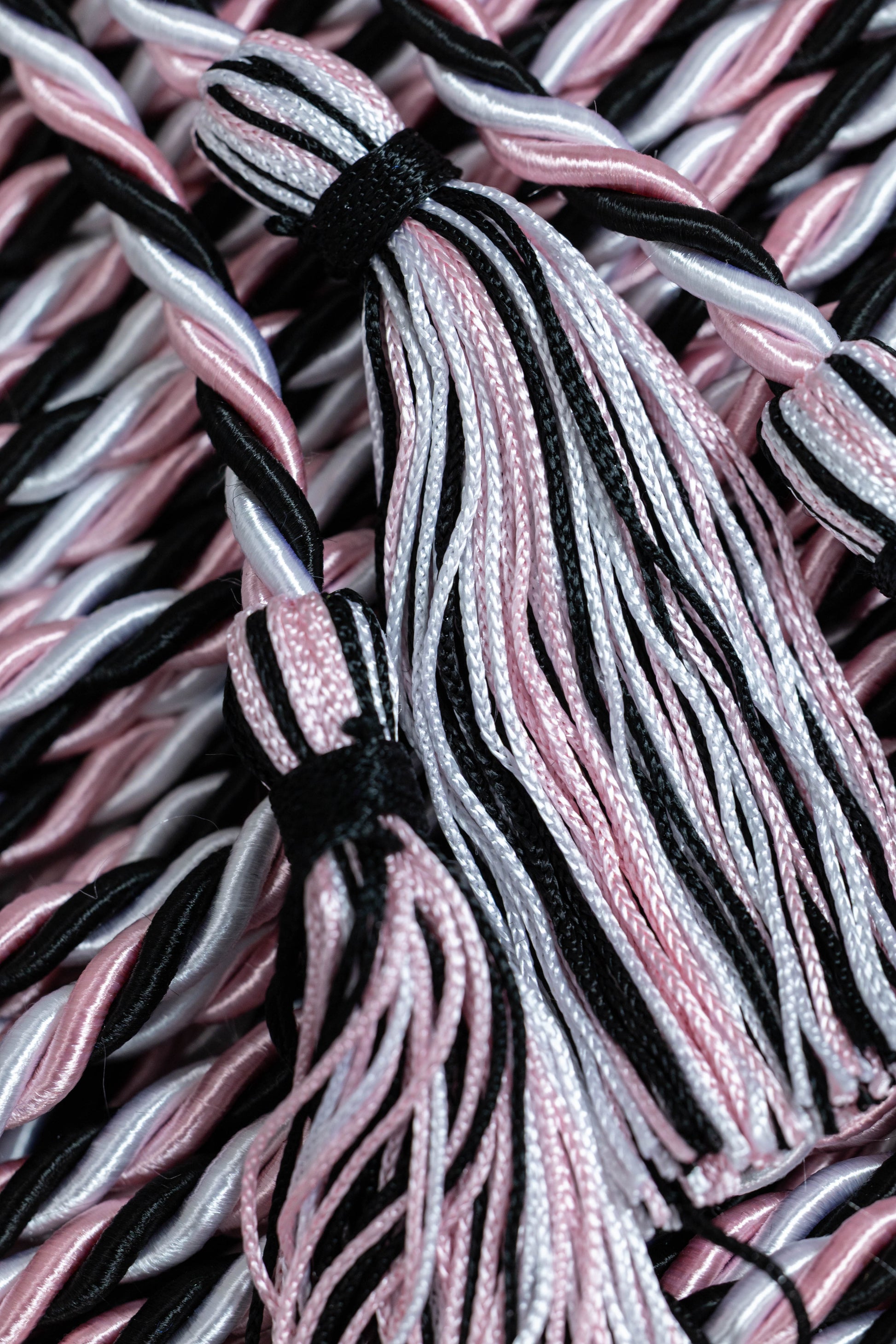 BLACK, PINK, WHITE GRADUATION CORD, HONOR CORD