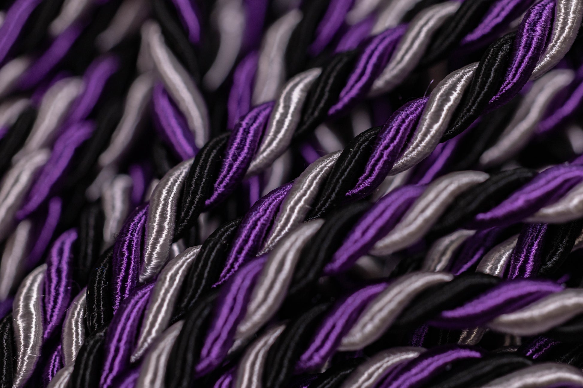 BLACK, PURPLE, SILVER GRADUATION CORD, HONOR CORD