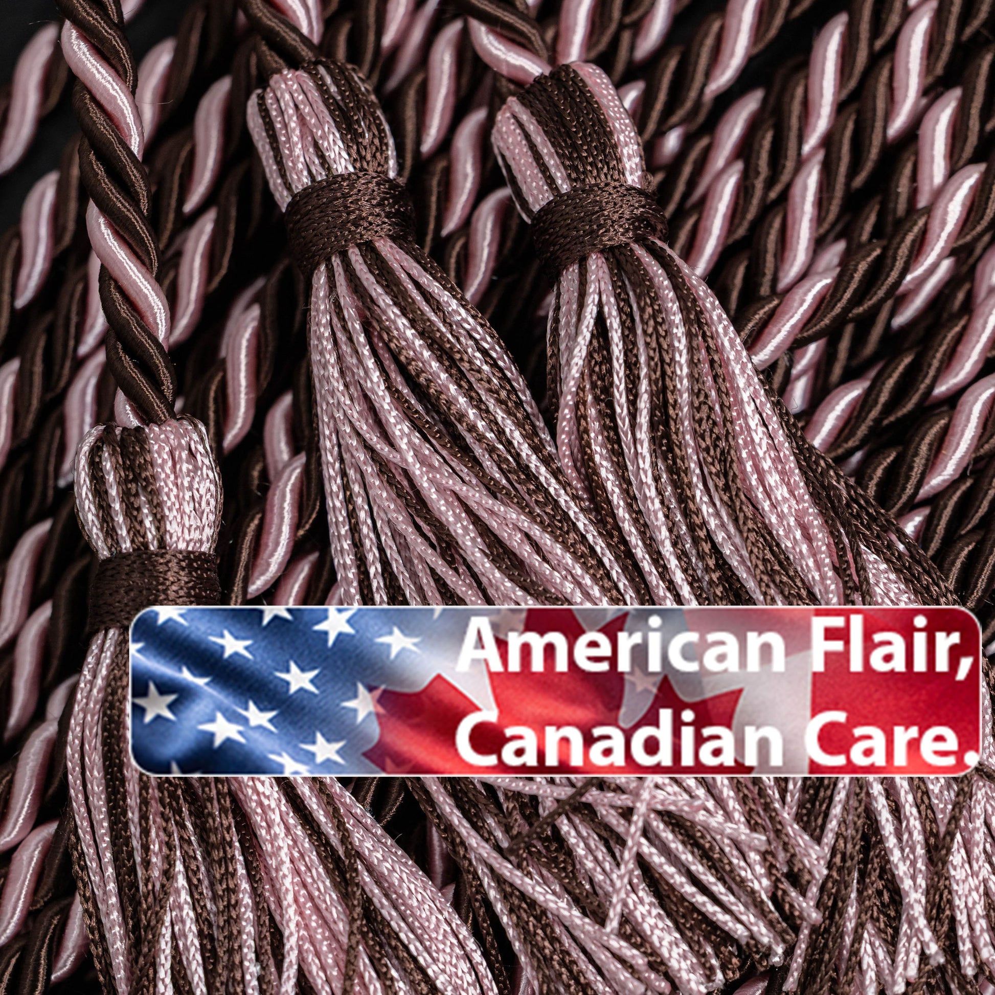 BROWN, BROWN, PINK GRADUATION CORD, HONOR CORD