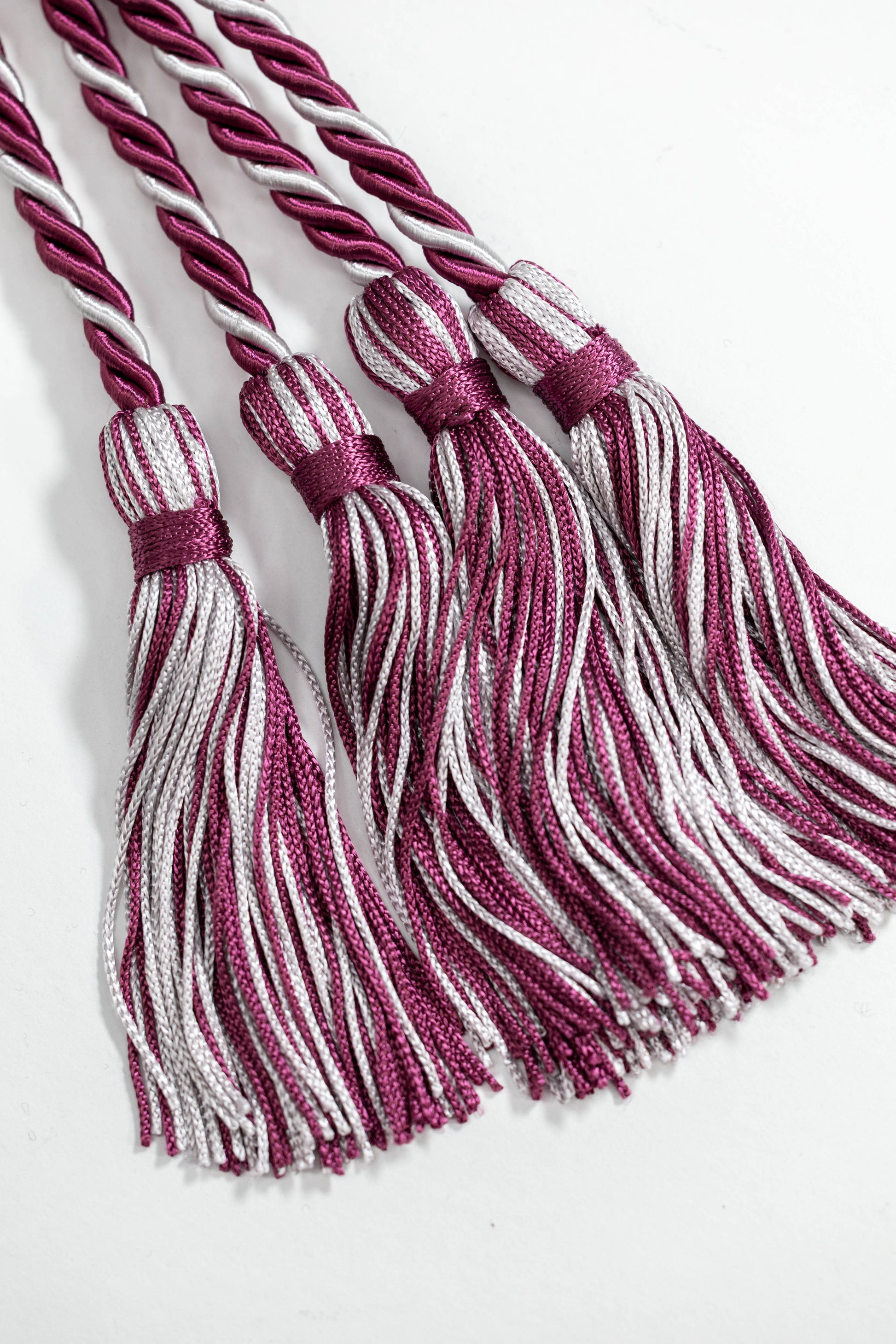 BURGUNDY #3, BURGUNDY, SILVER GRADUATION CORD, HONOR CORD