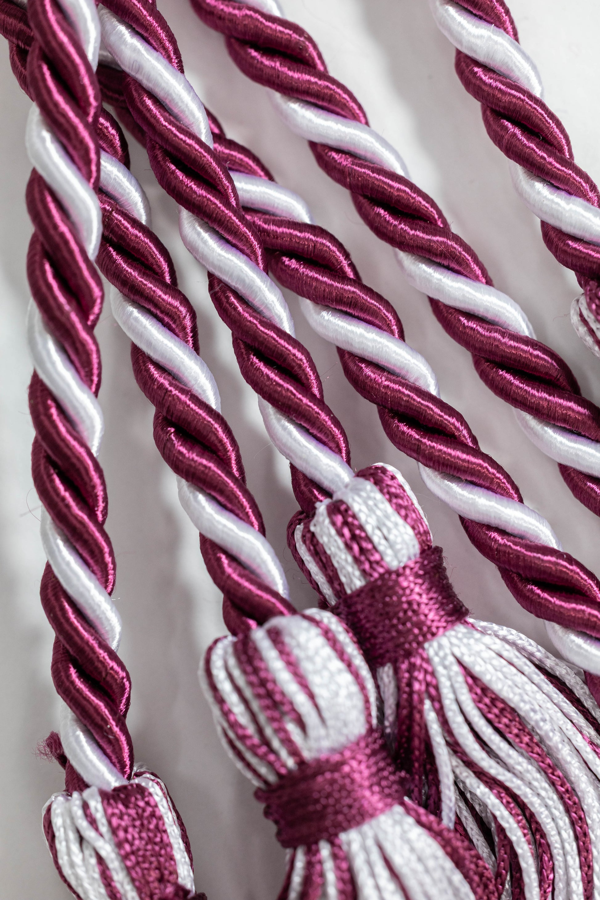 BURGUNDY #3, BURGUNDY, WHITE GRADUATION CORD, HONOR CORD