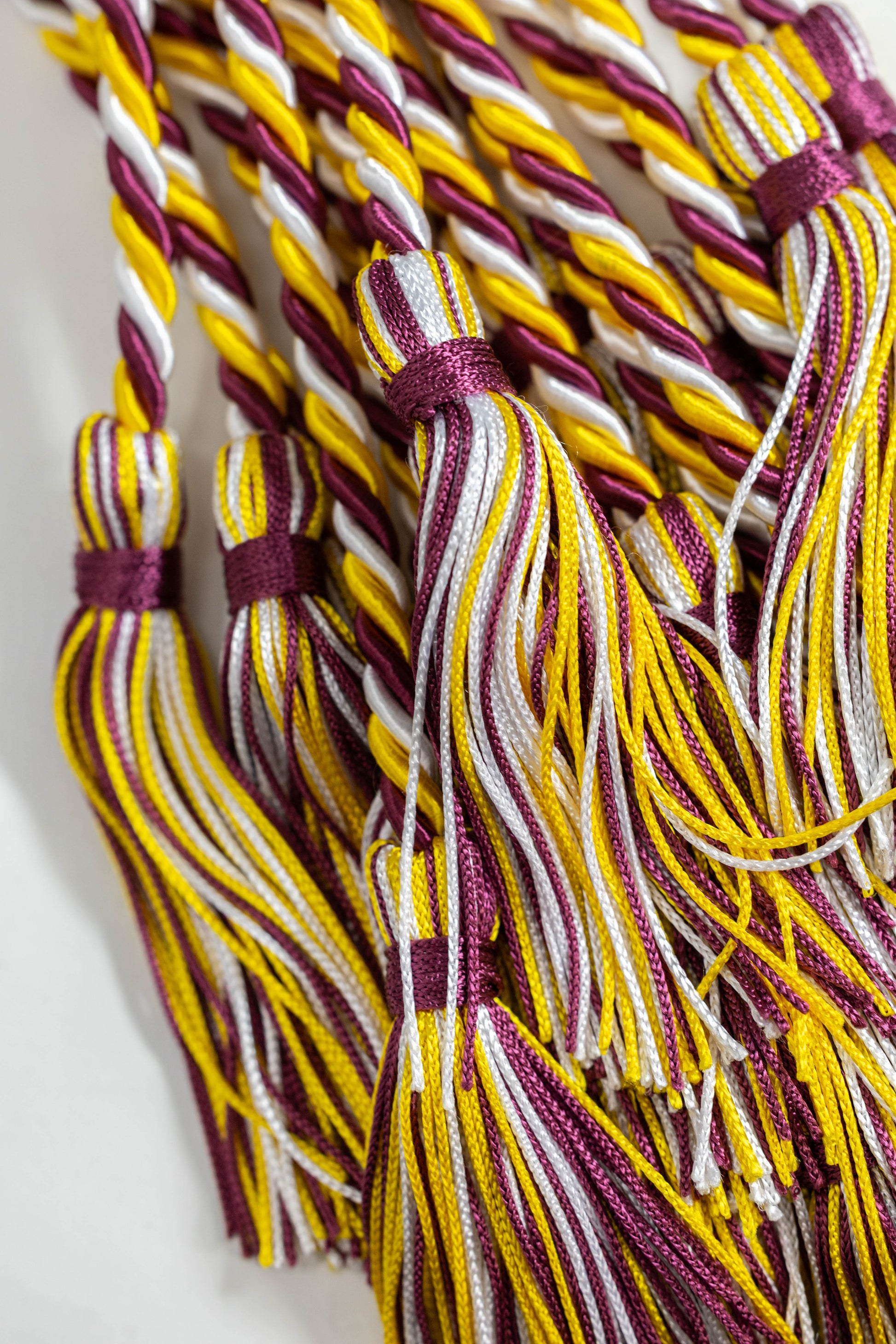 BURGUNDY, GOLD, WHITE GRADUATION CORD, HONOR CORD