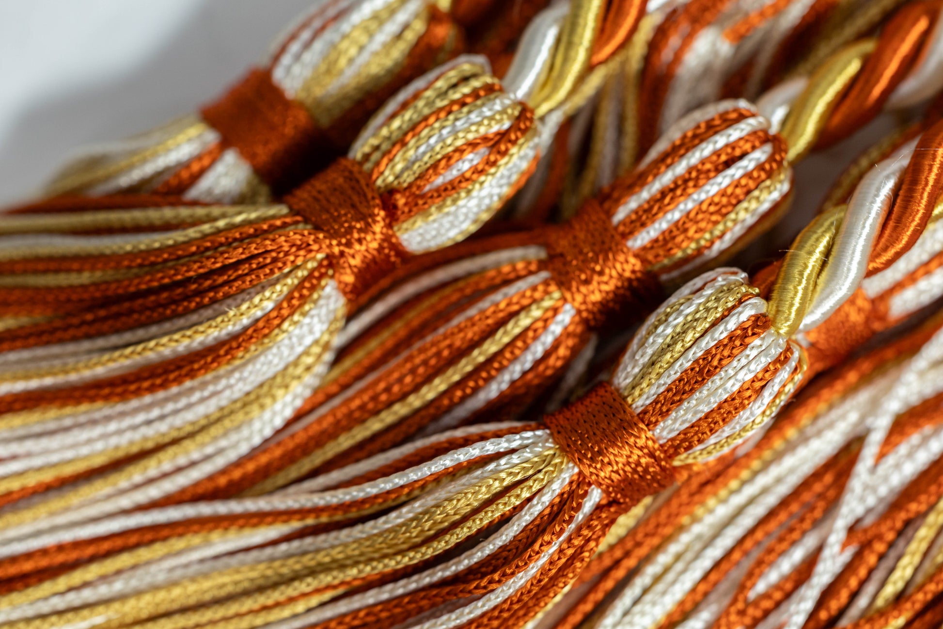 BURNT ORANGE, OLD GOLD, WHITE GRADUATION CORD, HONOR CORD