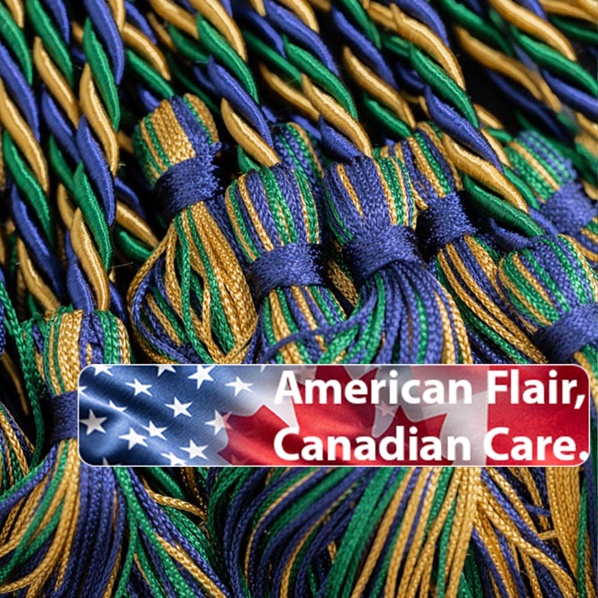 DARK GREEN, NAVY, OLD GOLD GRADUATION CORD, HONOR CORD