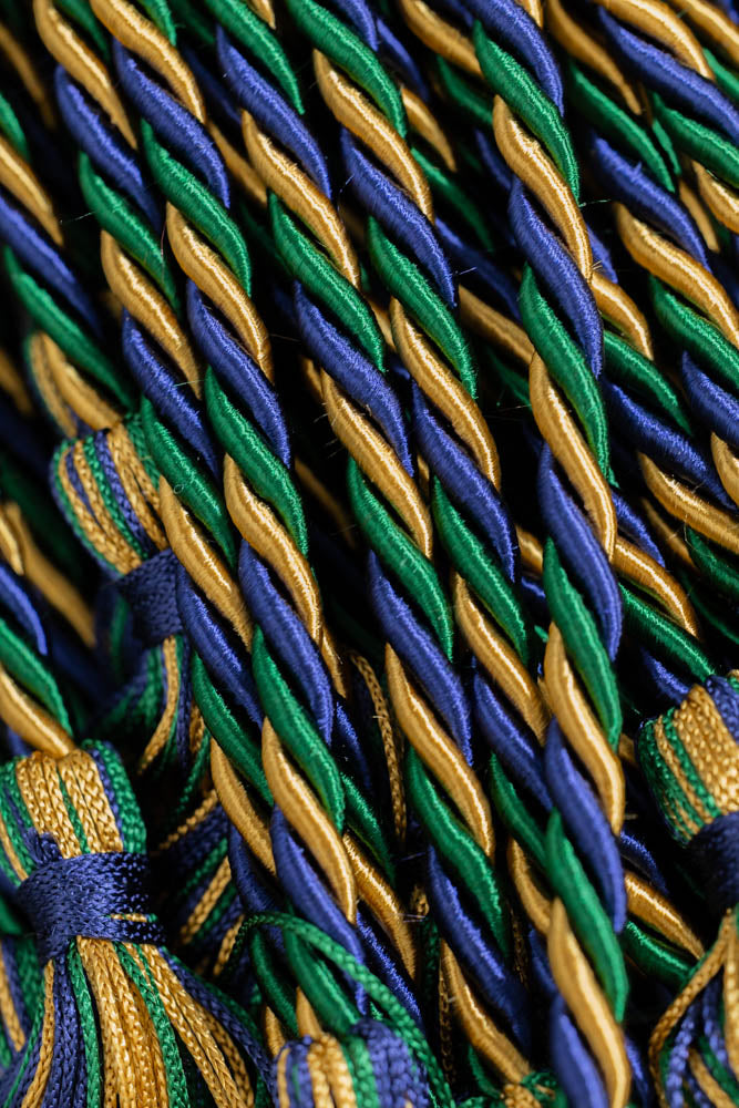 DARK GREEN, NAVY, OLD GOLD GRADUATION CORD, HONOR CORD
