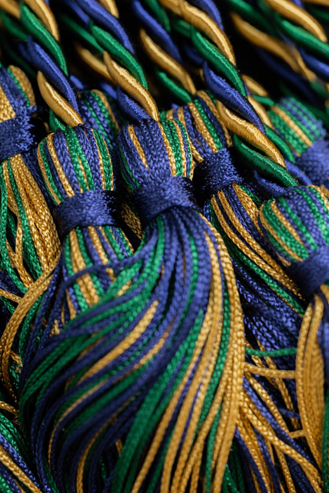 DARK GREEN, NAVY, OLD GOLD GRADUATION CORD, HONOR CORD