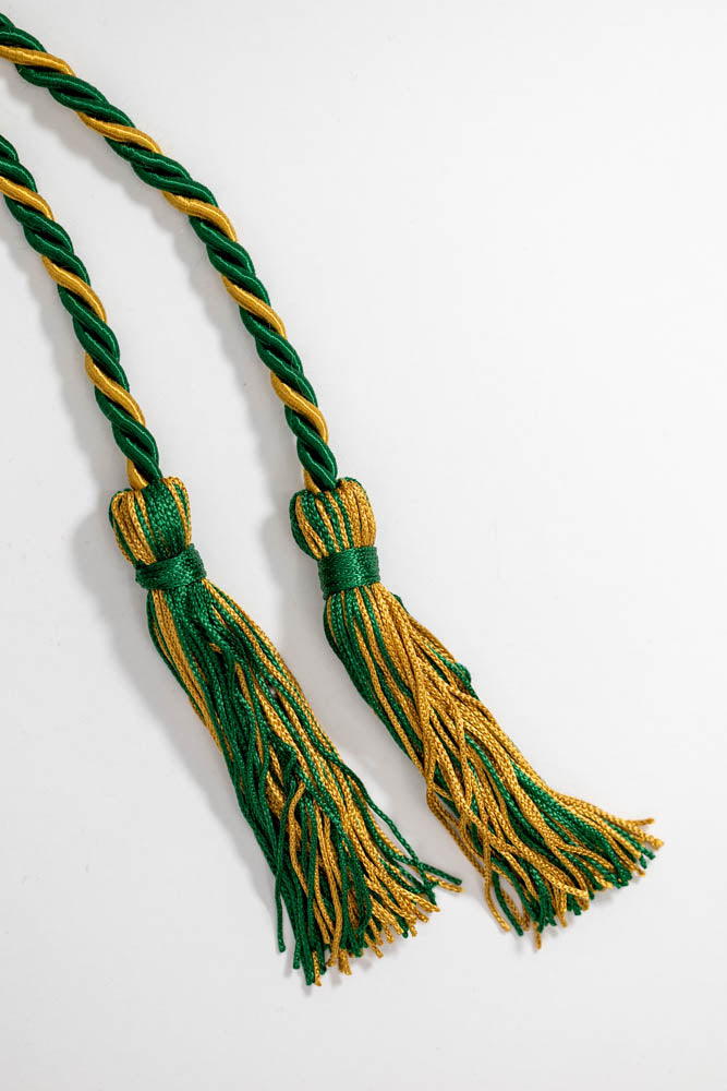 GREEN, GREEN, OLD GOLD GRADUATION CORD, HONOR CORD