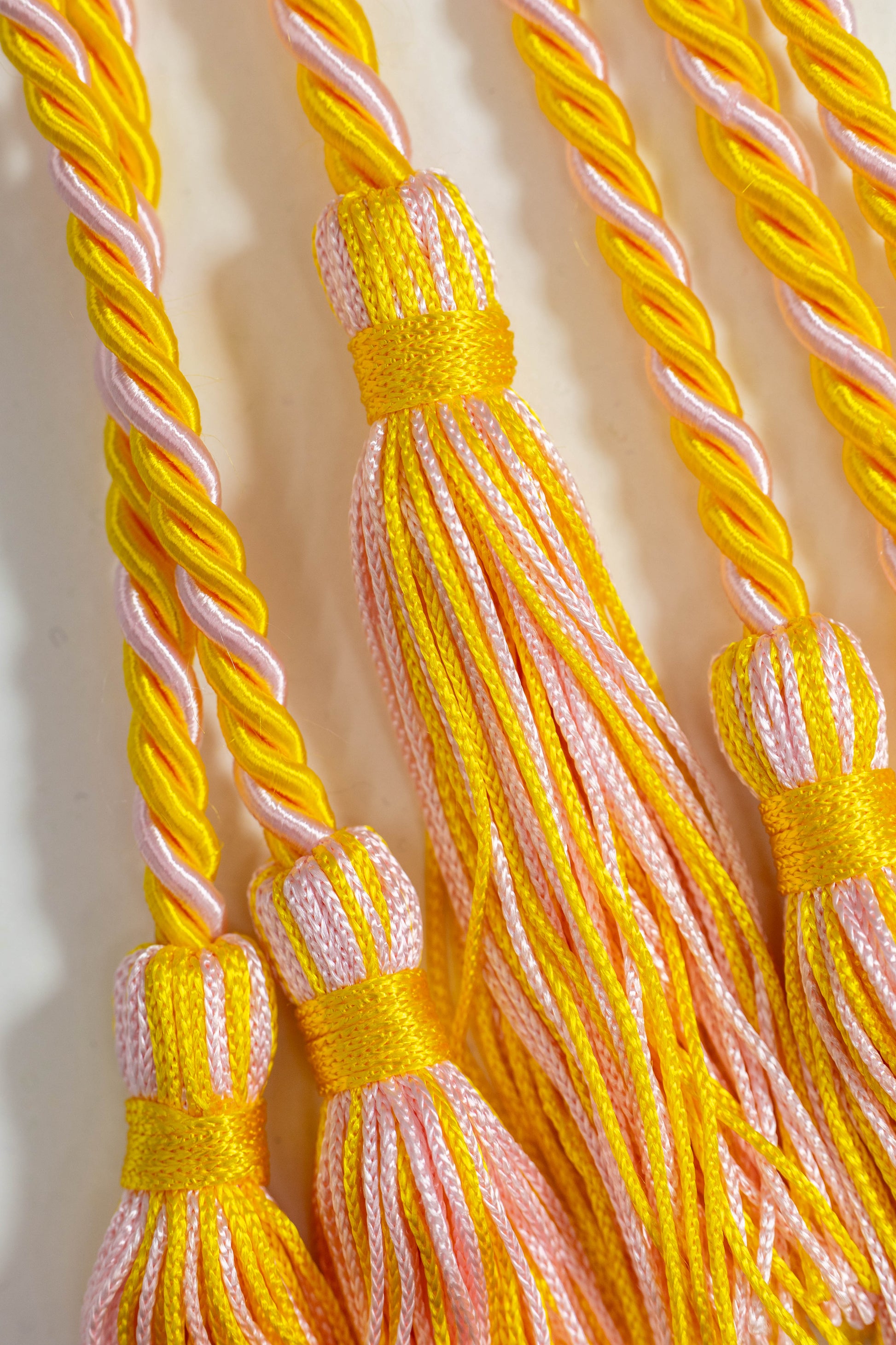 Gold, Gold, Pink Graduation cord, Honor Cord