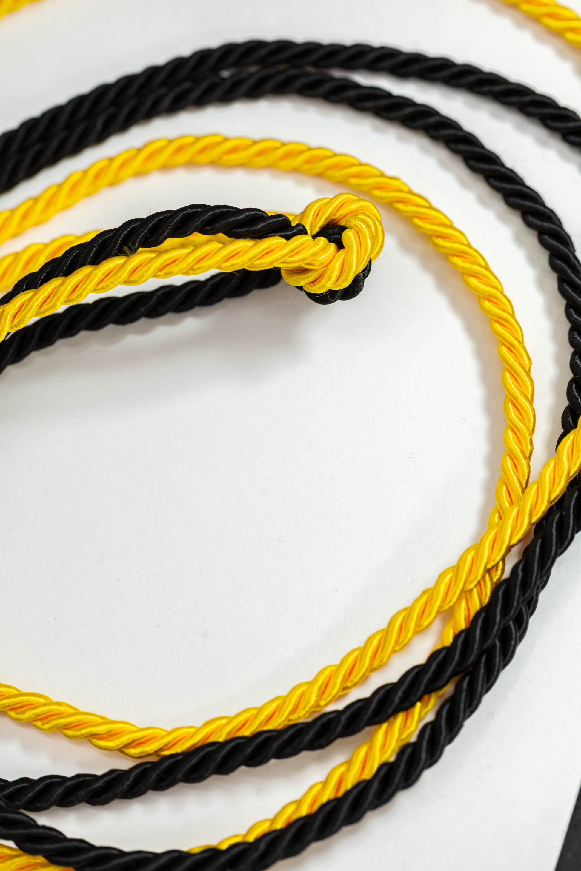GOLD TIED TO BLACK WITH MIXED TASSEL GRADUATION CORD, HONOR CORD