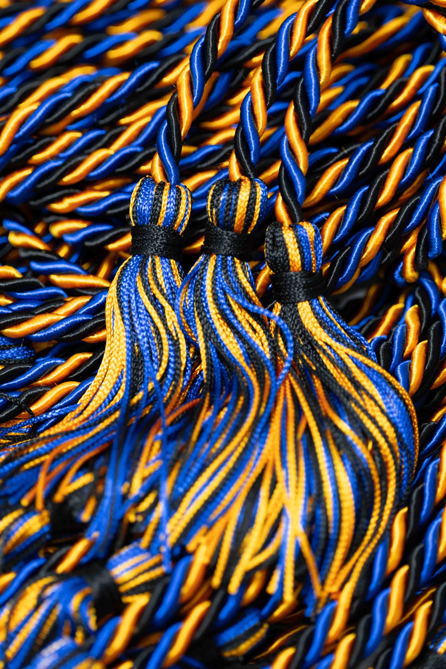 Apricot Orange, Black, Royal Blue Graduation Honor cord