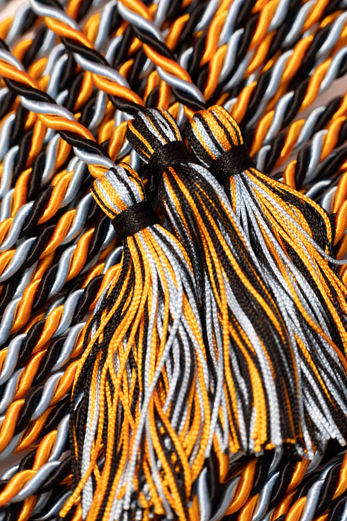 Apricot Orange, Light Blue, Black Graduation Honor Cord
