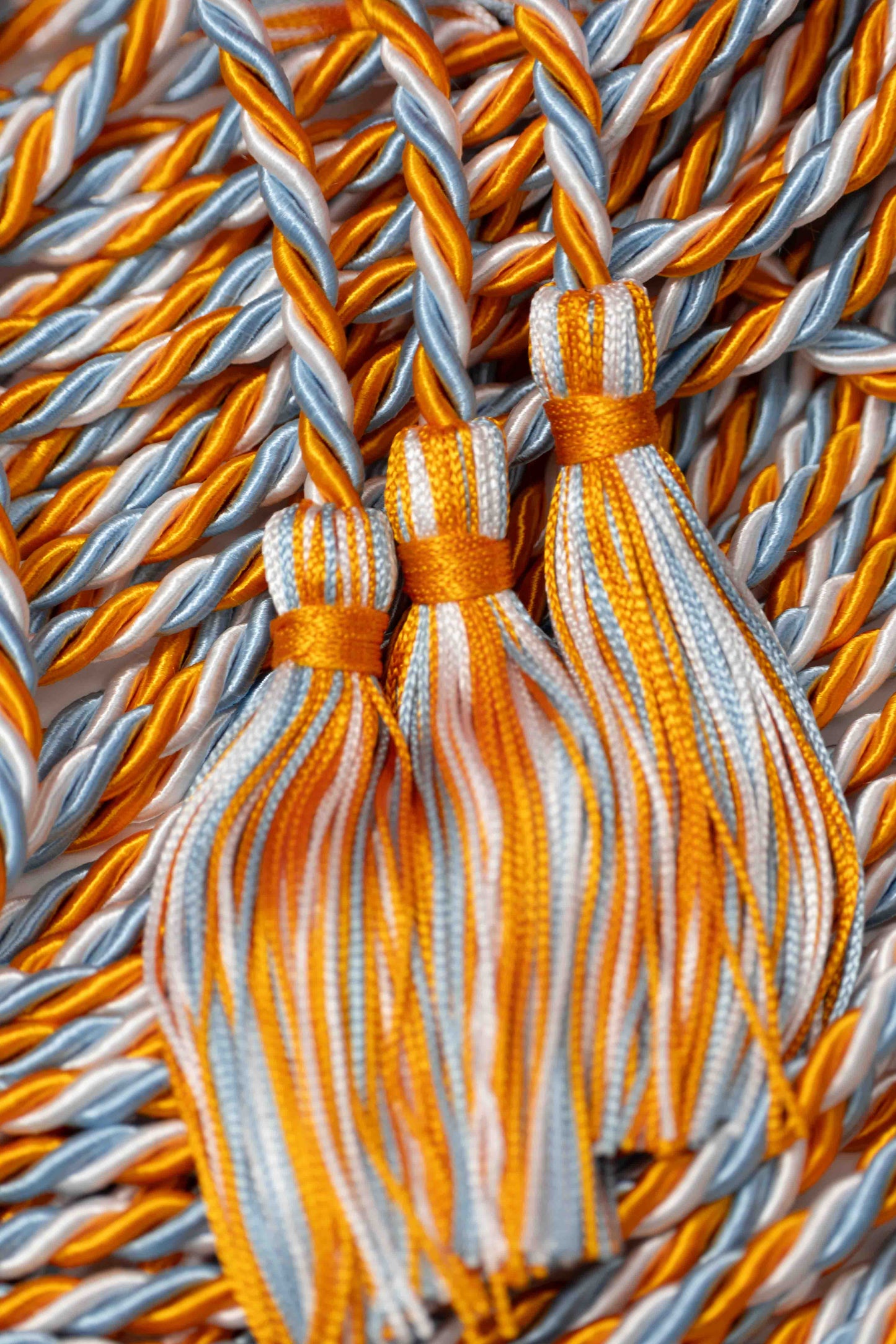 Apricot Orange, Light Blue, White Graduation Honor cord