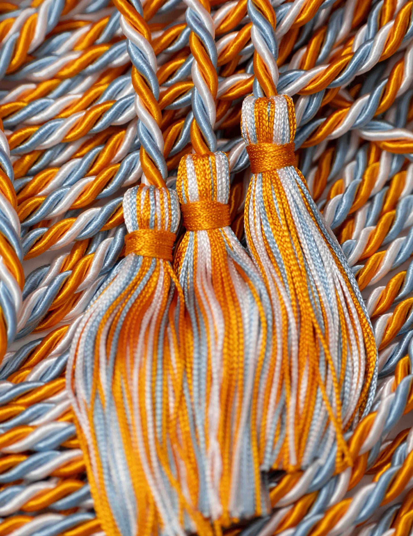 Apricot Orange, Light Blue, White Graduation Honor cord
