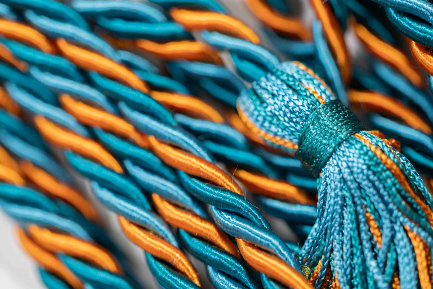 Ming Blue, Orange, Teal Graduation Cord Honor Cord