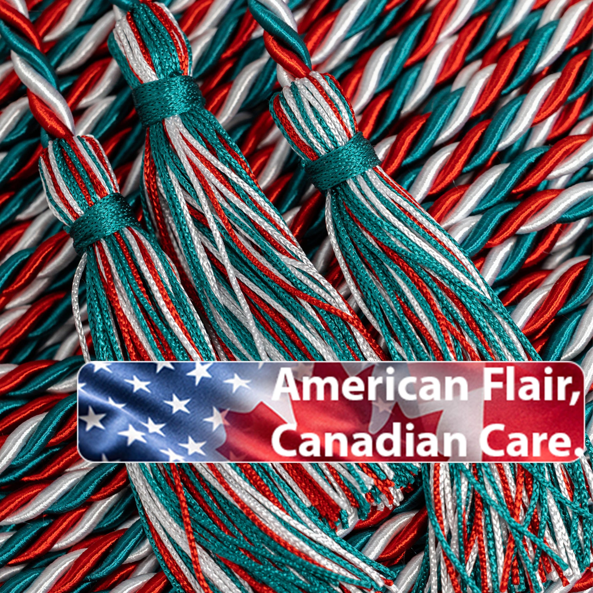 Red, Teal, White Graduation Honor Cord