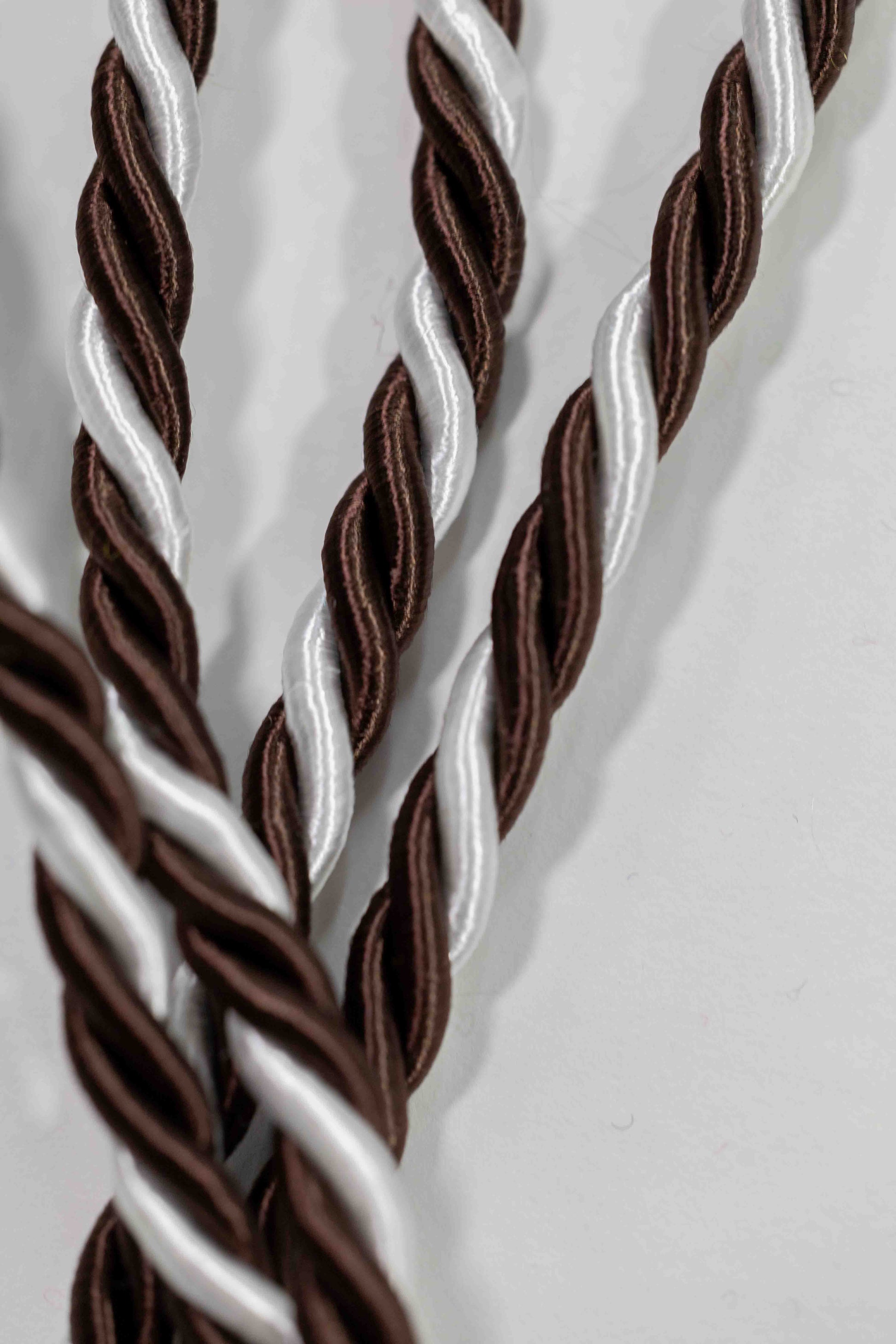 BROWN, BROWN, WHITE GRADUATION CORD, HONOR CORD