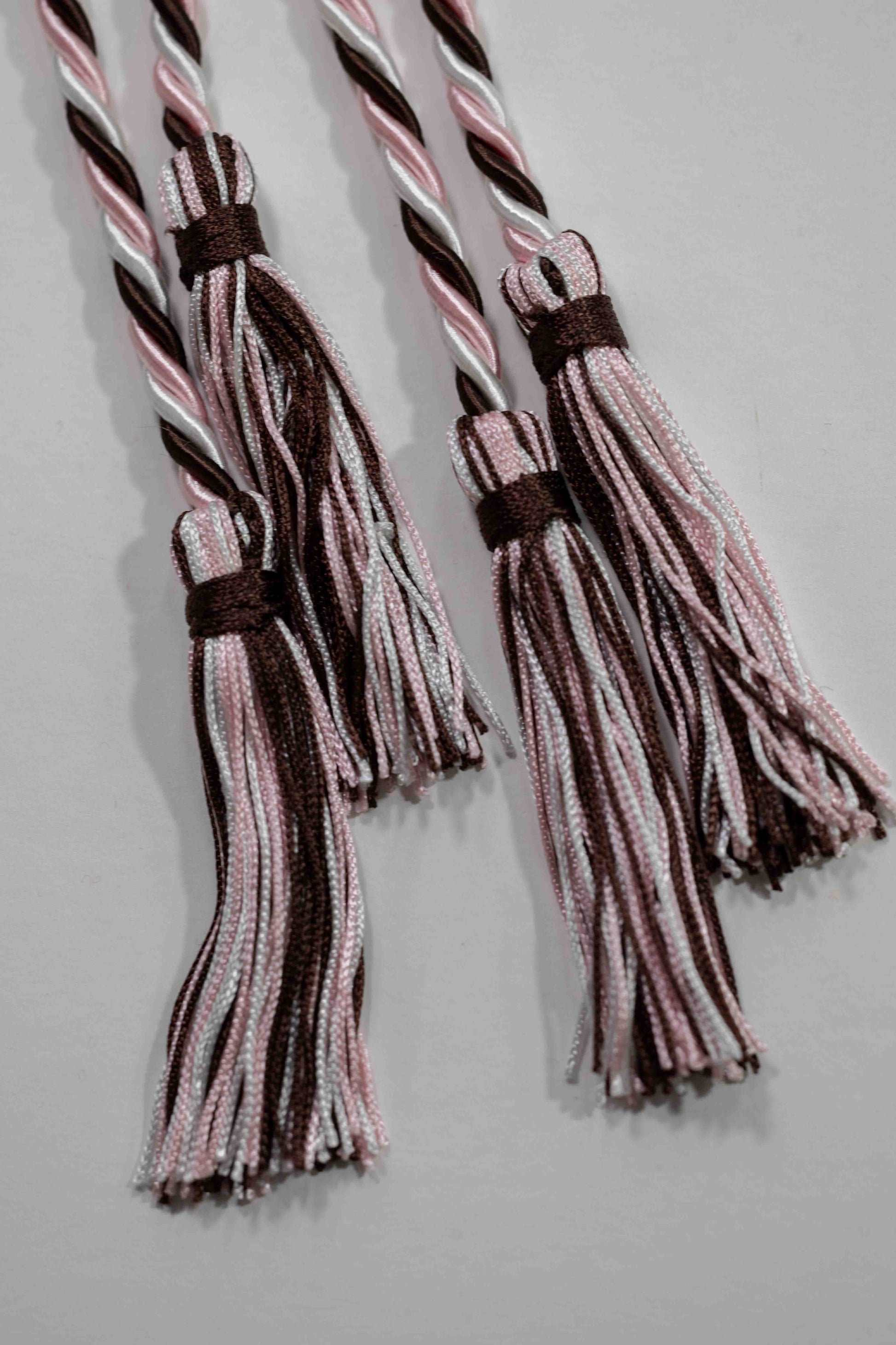 BROWN, PINK, WHITE GRADUATION CORD, HONOR CORD