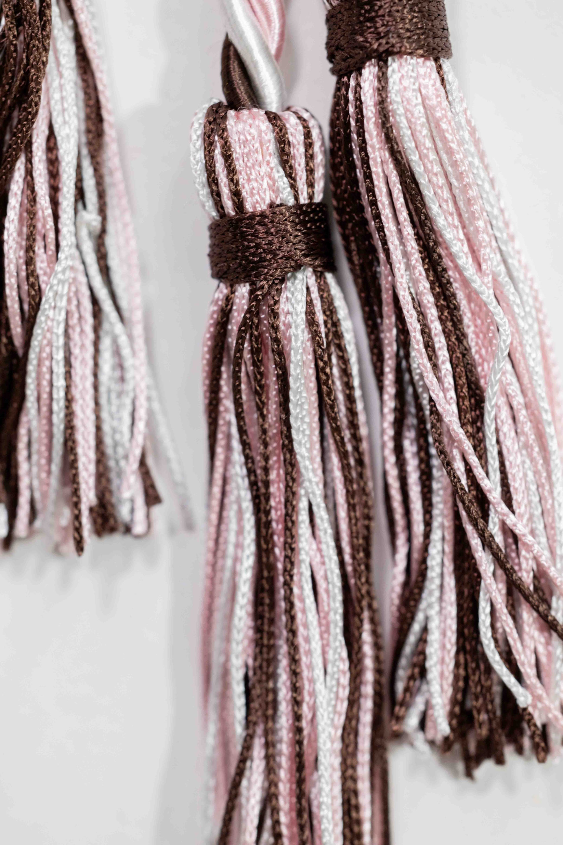 BROWN, PINK, WHITE GRADUATION CORD, HONOR CORD