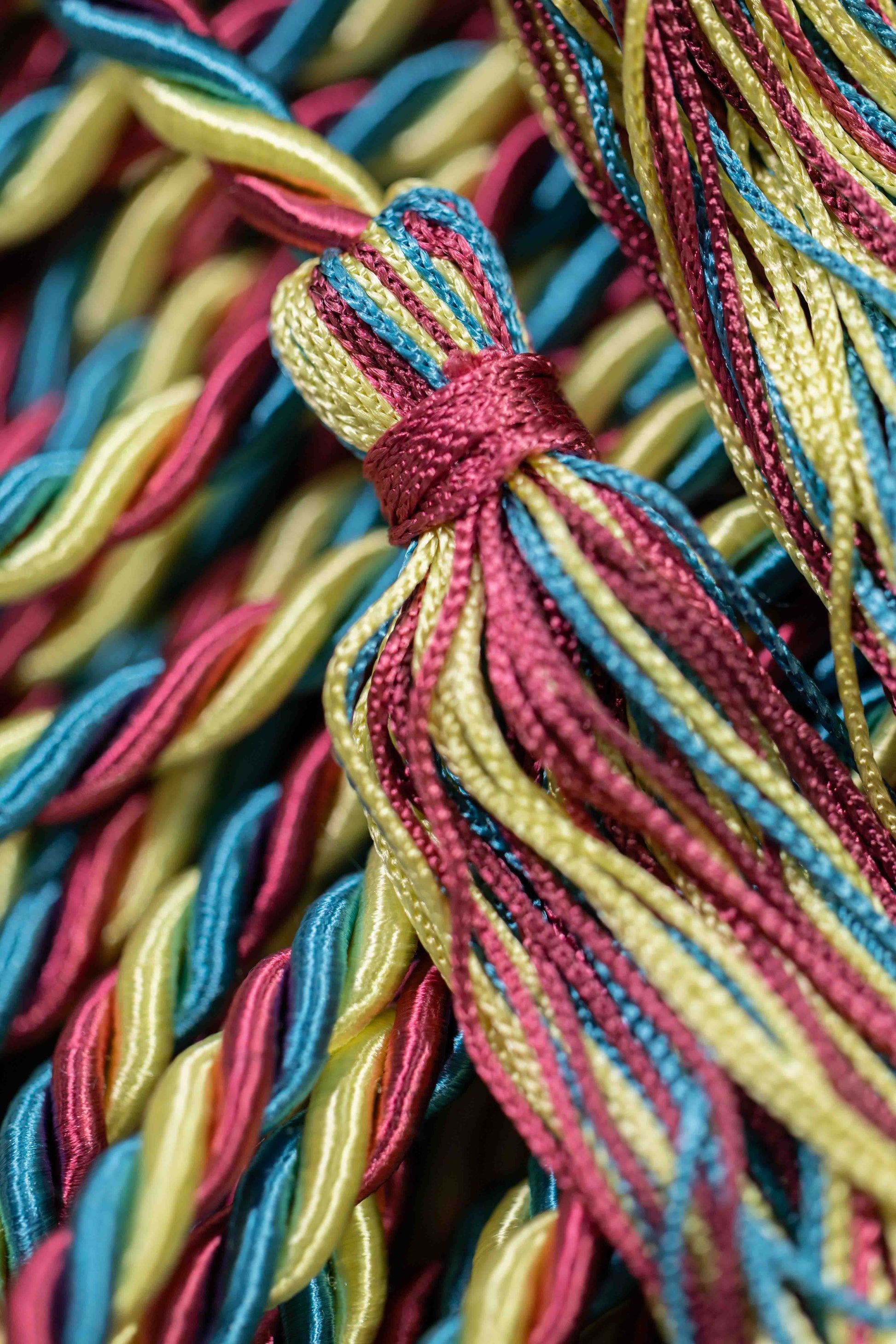 BURGUNDY, LEMON, TEAL GRADUATION CORD, HONOR CORD