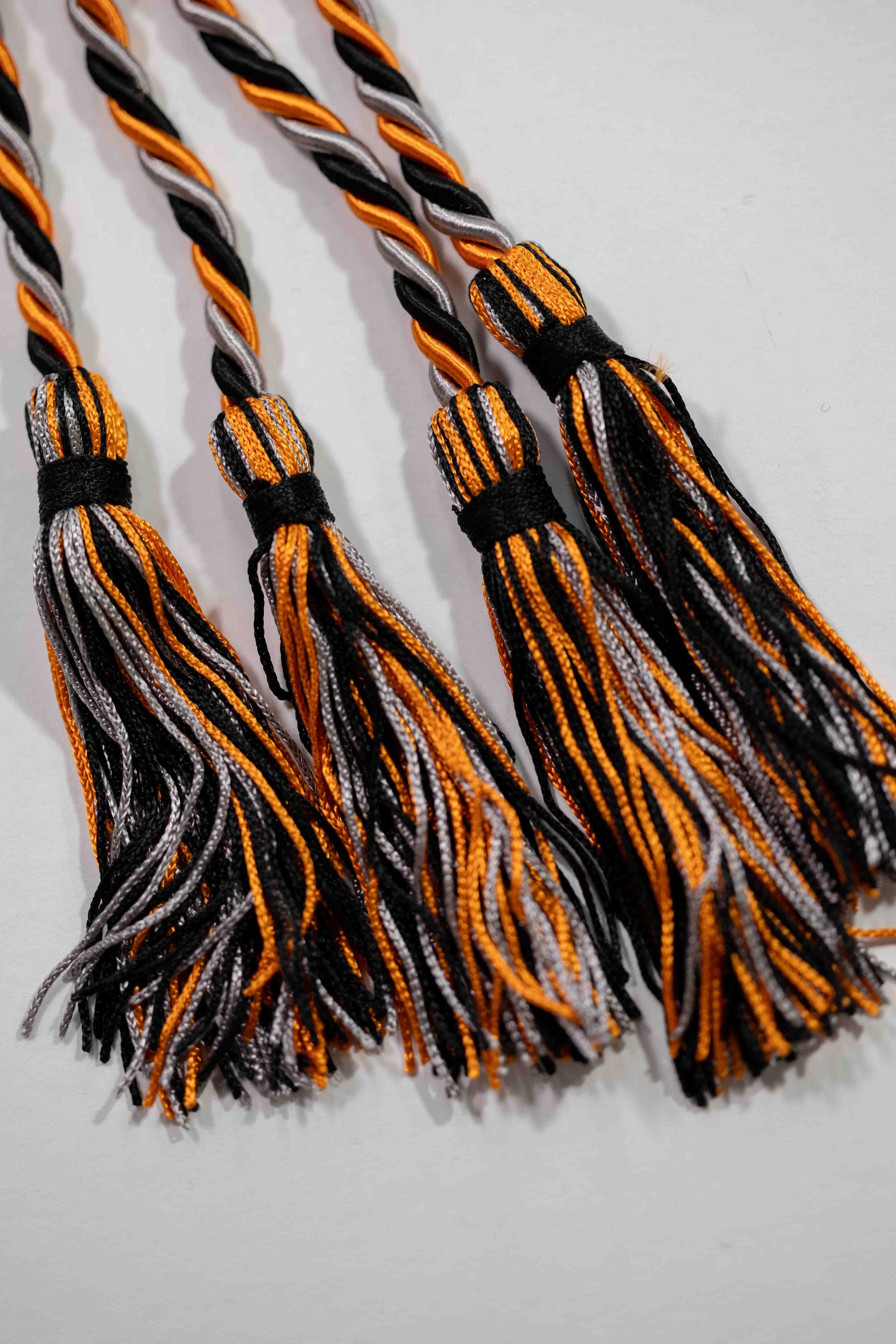 BLACK, ORANGE, PLATINUM GRADUATION CORD, HONOR CORD