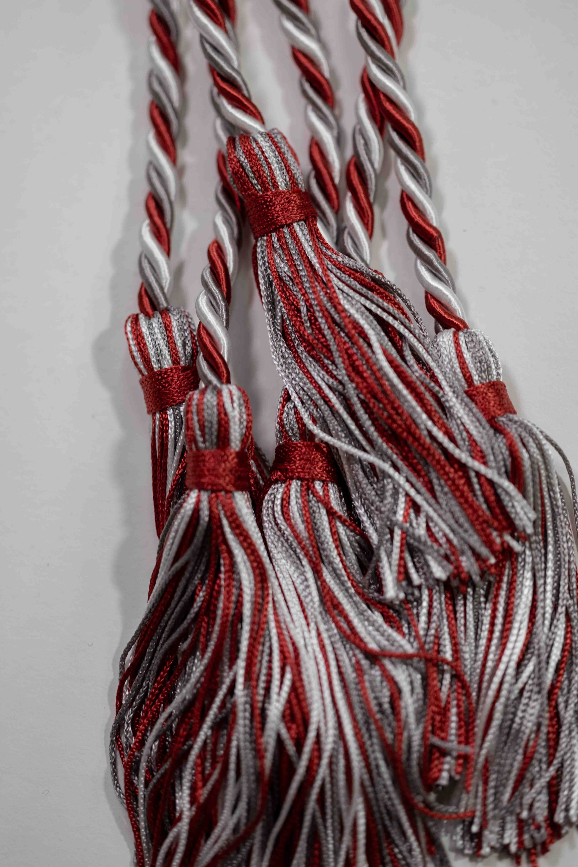CARDINAL, PLATINUM, WHITE GRADUATION CORD, HONOR CORD
