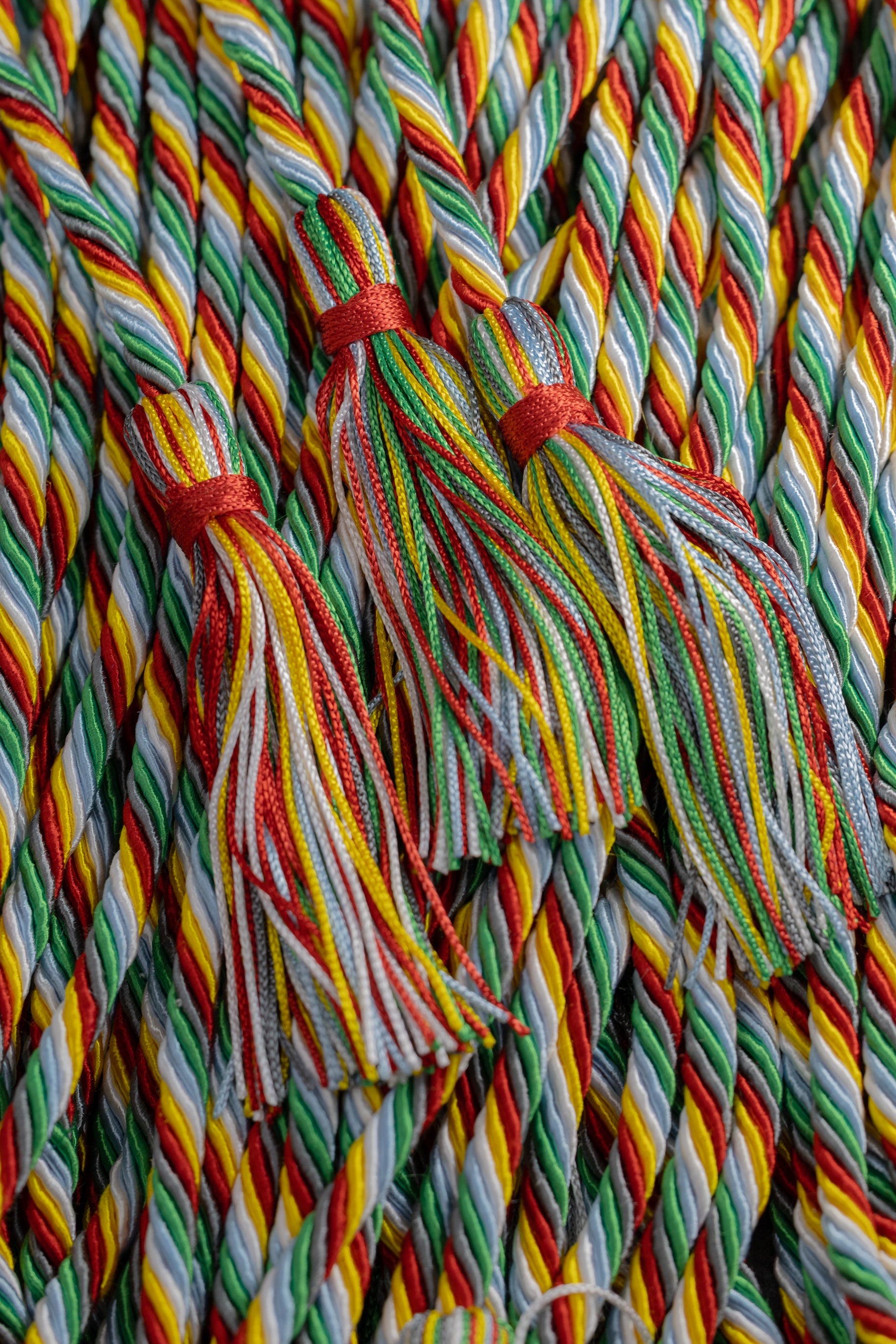 Disability Pride - Charcoal, Emerald, Light Blue, White, Gold, Red Graduation cord