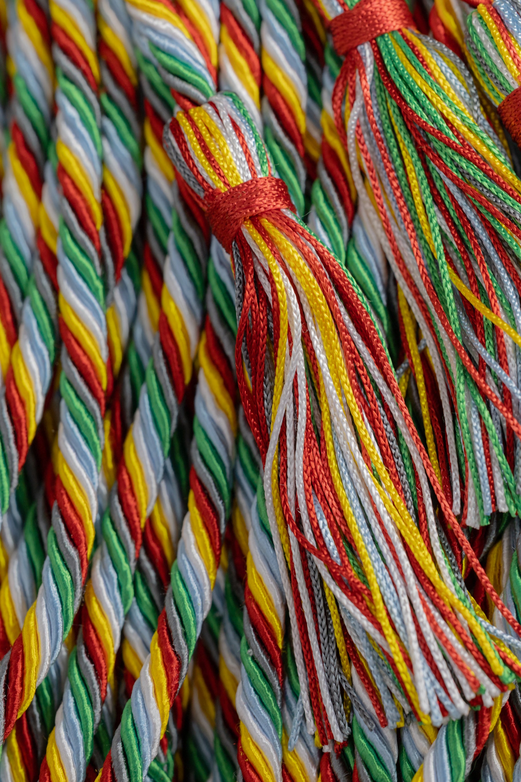 Disability Pride - Charcoal, Emerald, Light Blue, White, Gold, Red Graduation cord