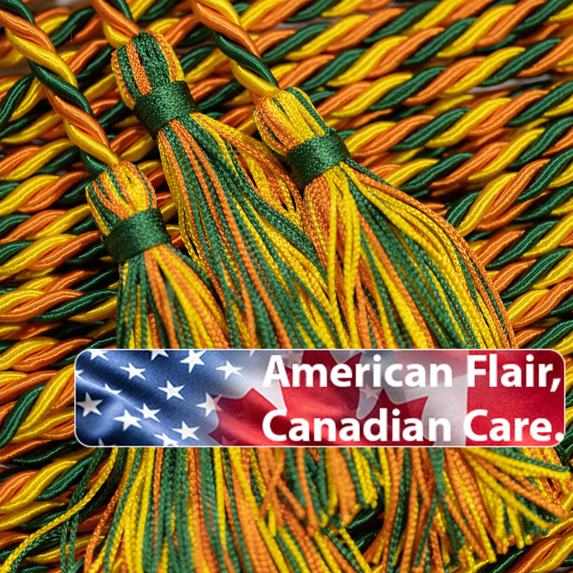 GOLD, GREEN, ORANGE GRADUATION CORD, HONOR CORD