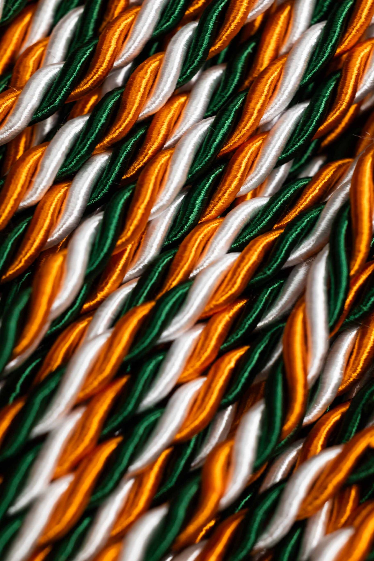 Back Order-Green, Orange, White Graduation Cord, Honor Cord