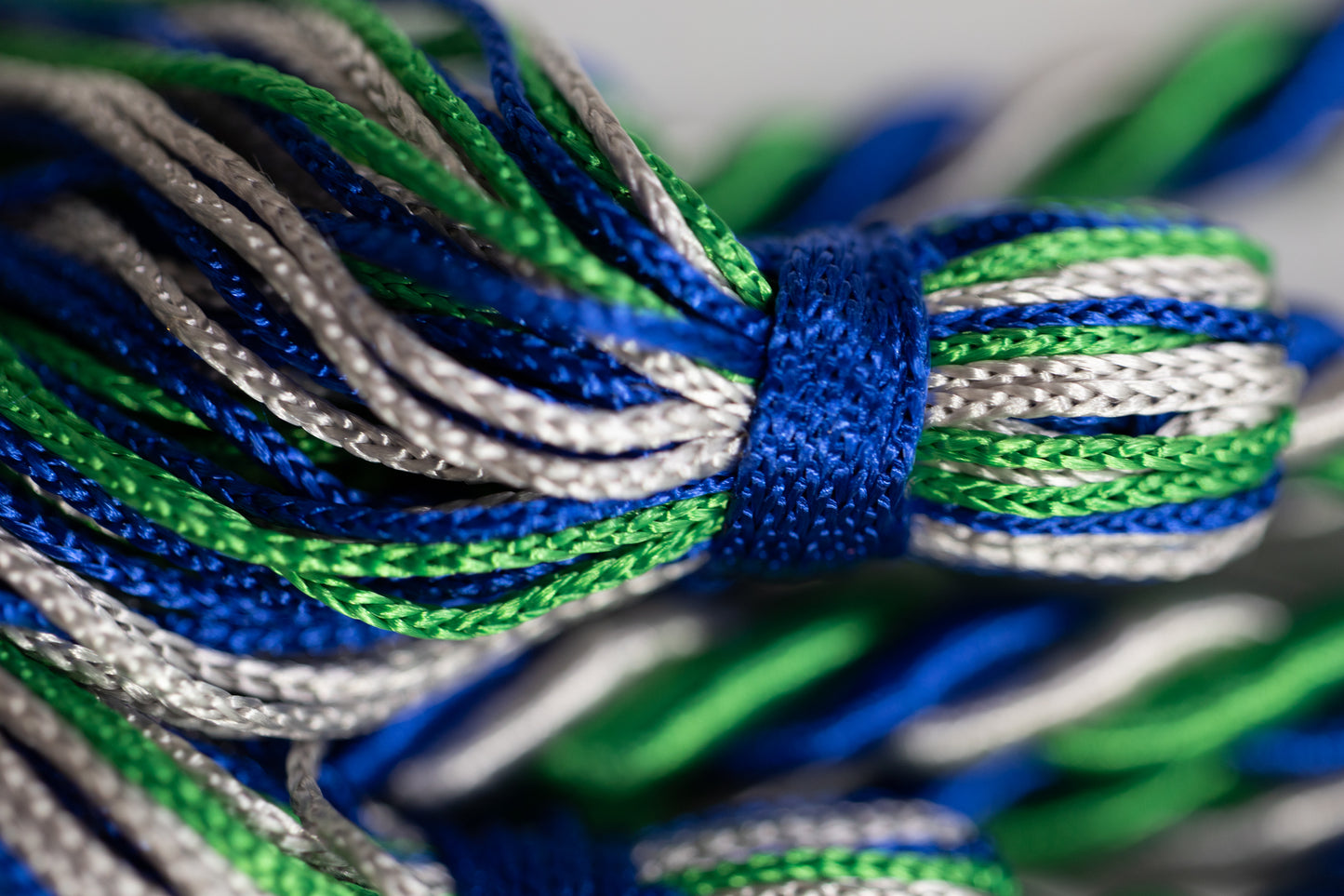 Emerald, Royal Blue, Silver Graduation Honor Cord