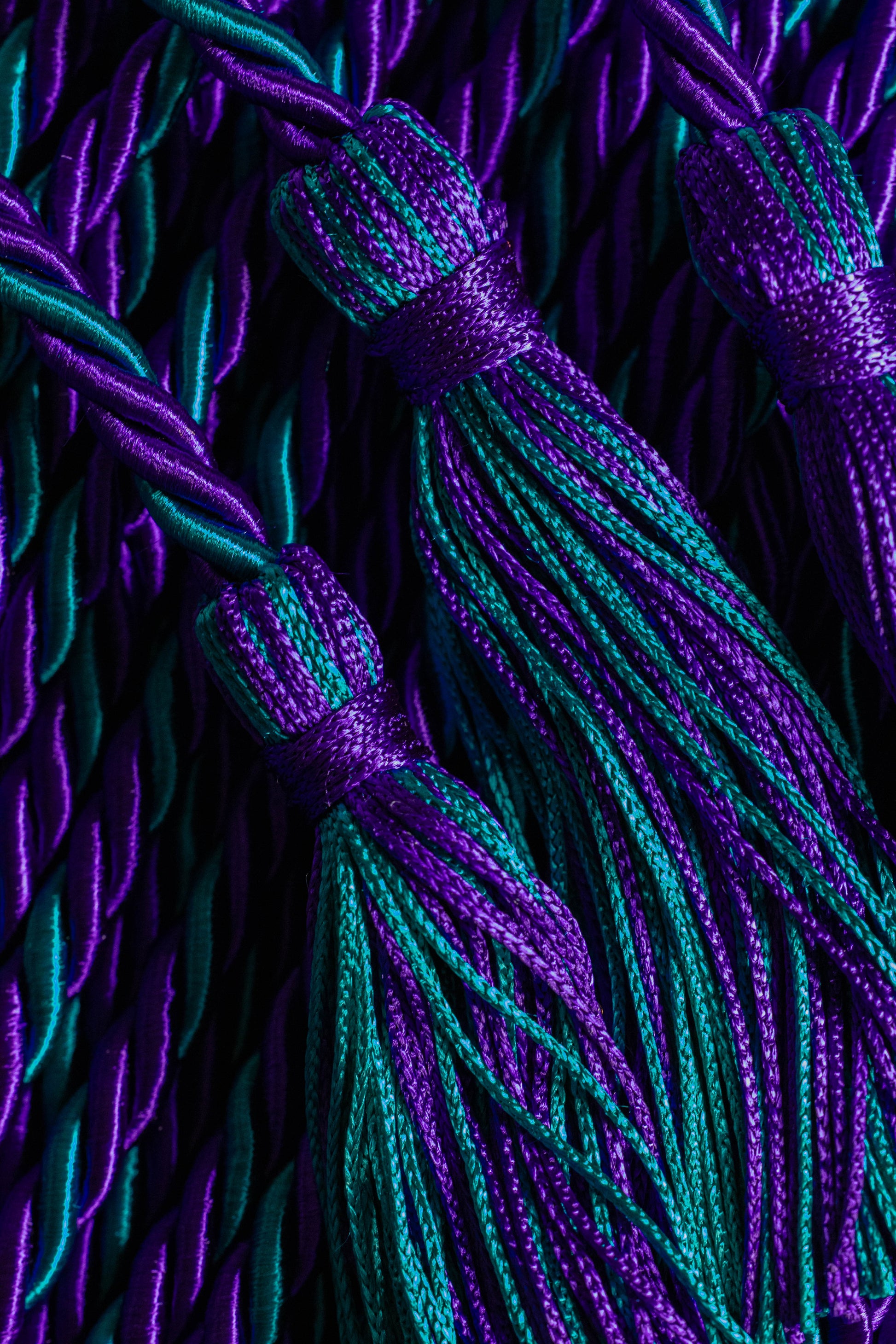 Purple, Teal, Teal Graduation Honor Cords