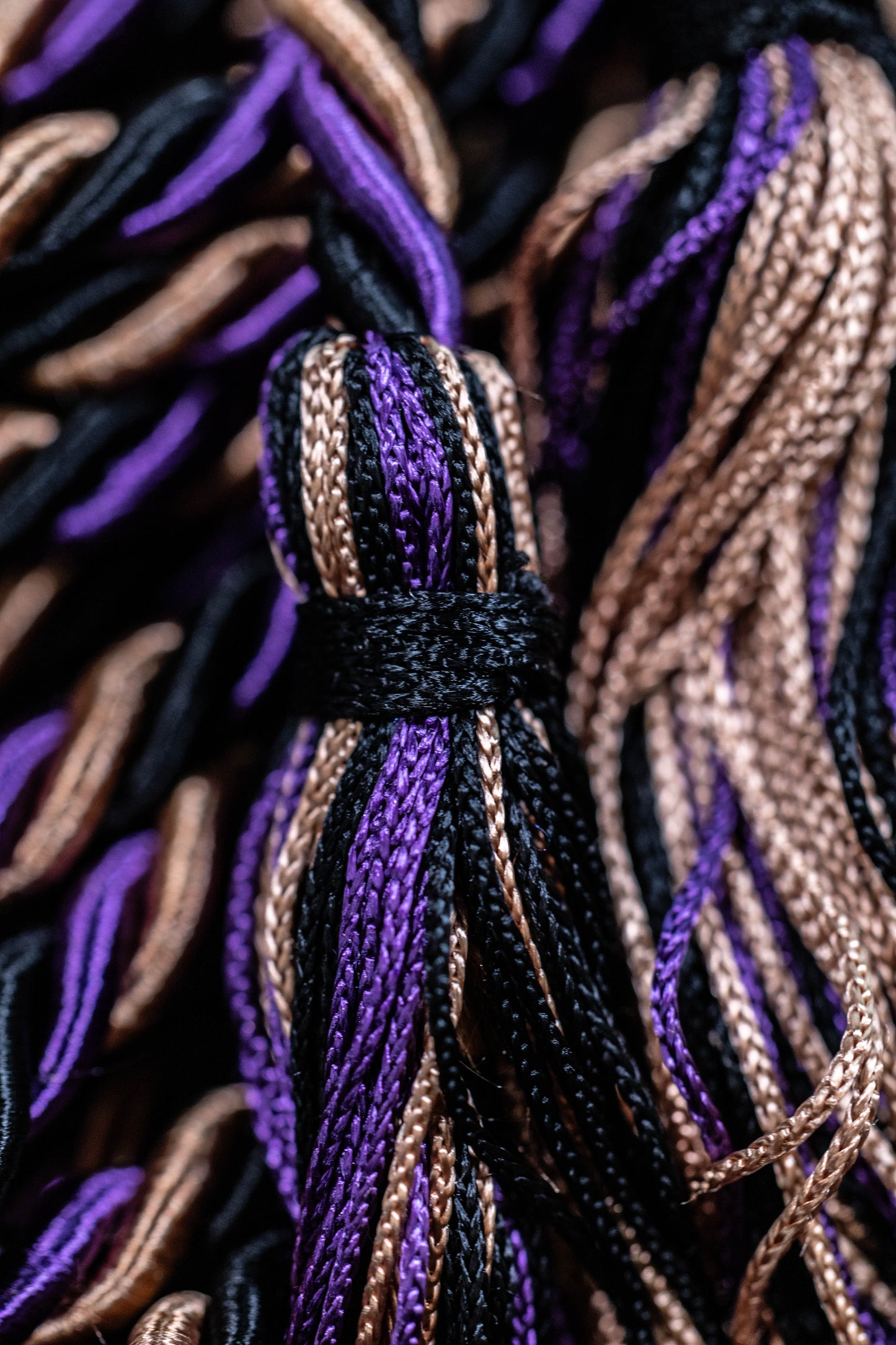 Purple, Beige Drab, Black Graduation Cord Honor Cords