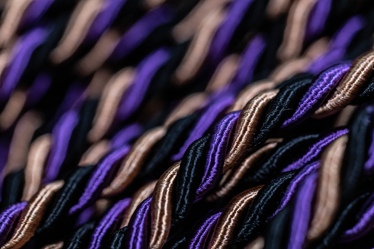 Purple, Beige Drab, Black Graduation Cord Honor Cords