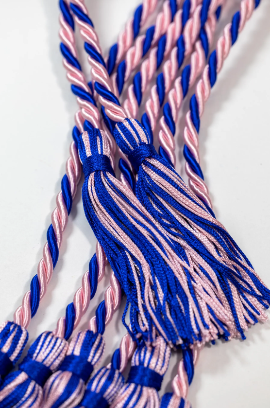 Pink, Pink, Royal Blue Graduation Honor Cord